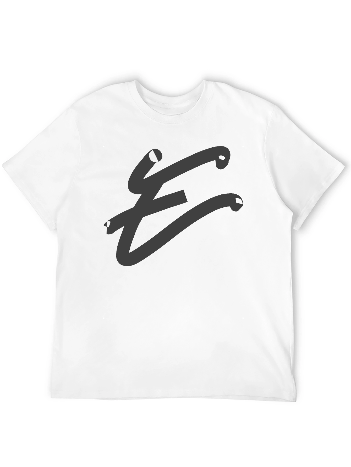 Mens Black T-Shirt with Abstract E Design