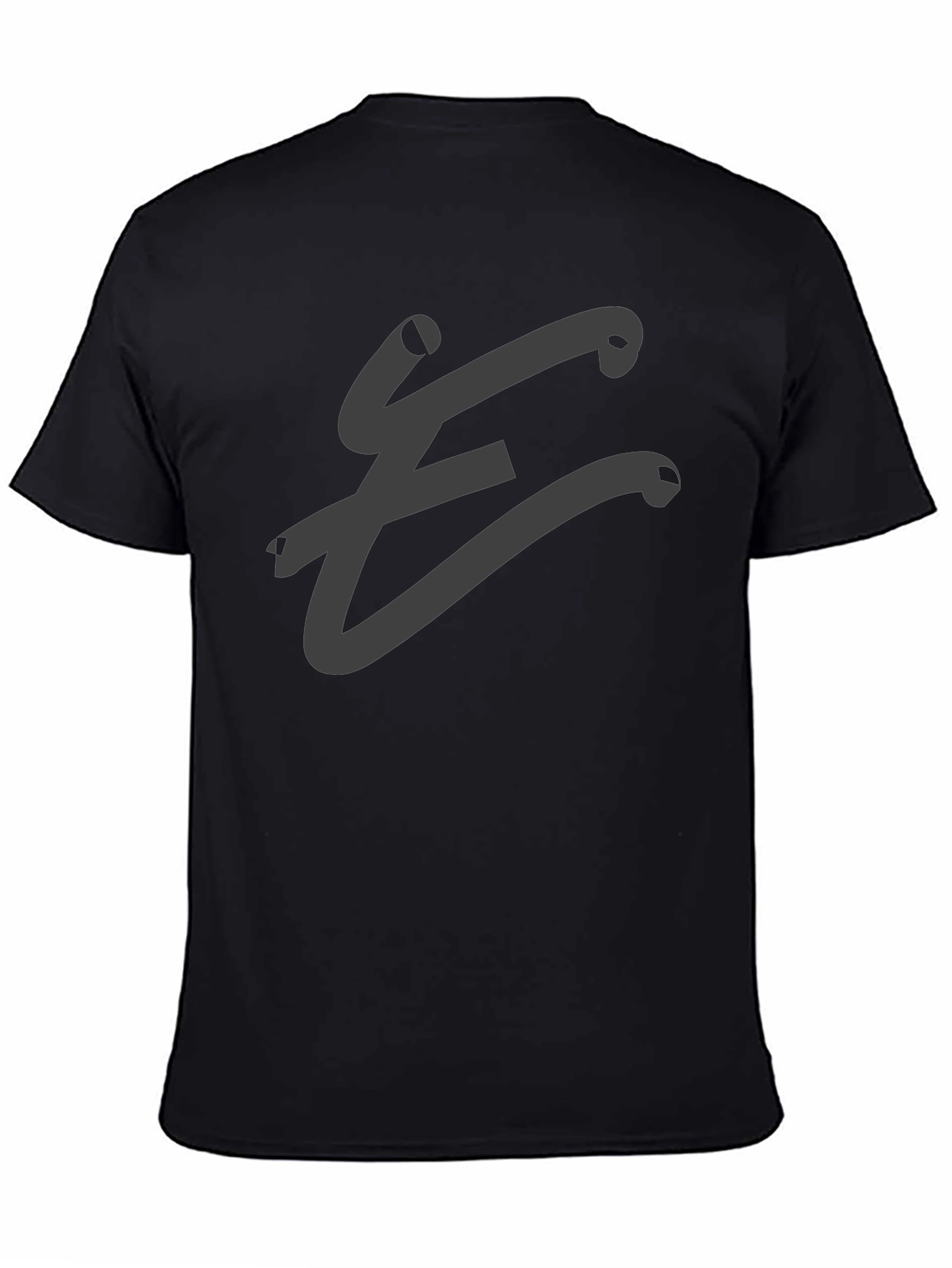 Mens Black T-Shirt with Abstract E Design