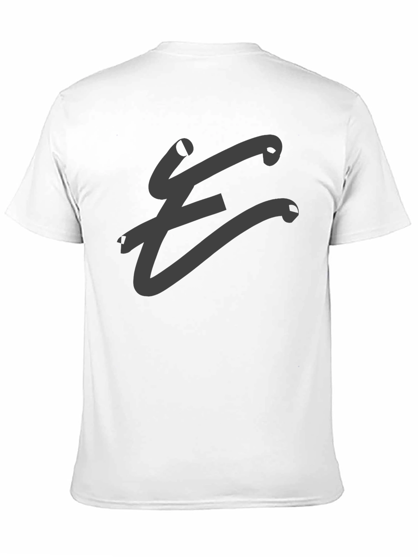 Mens Black T-Shirt with Abstract E Design