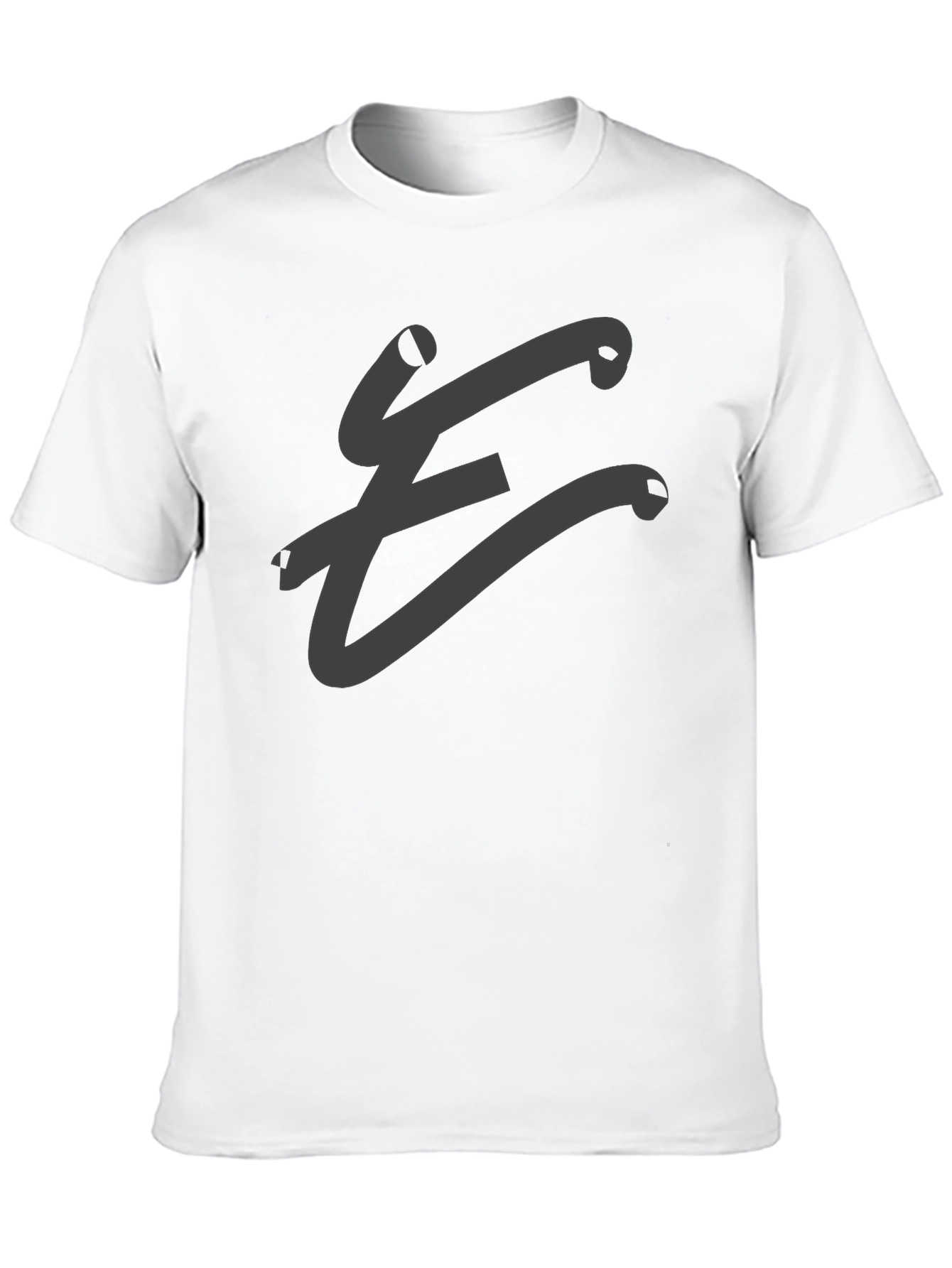 Mens Black T-Shirt with Abstract E Design