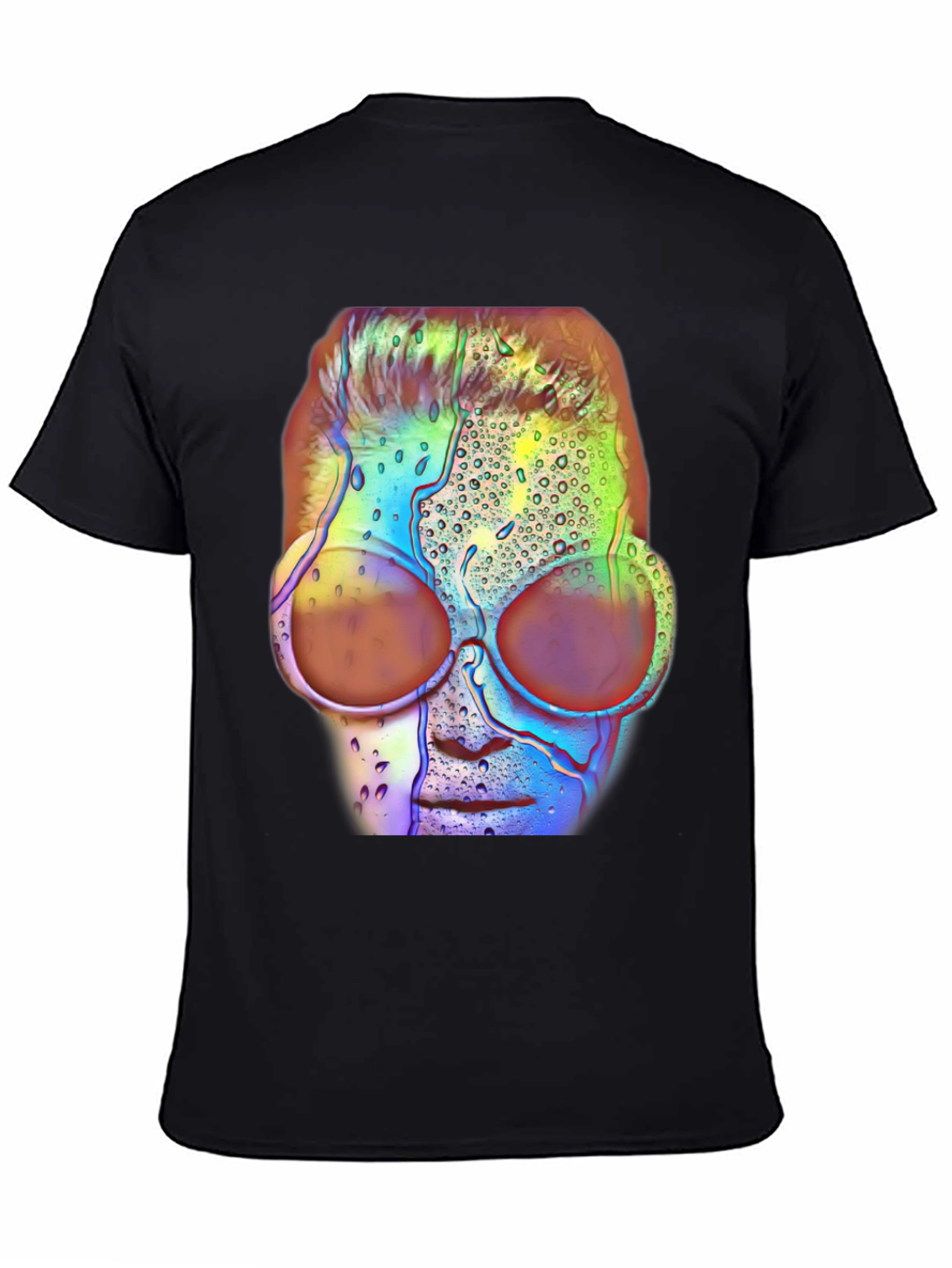 Abstract Face Graphic Tee - Black