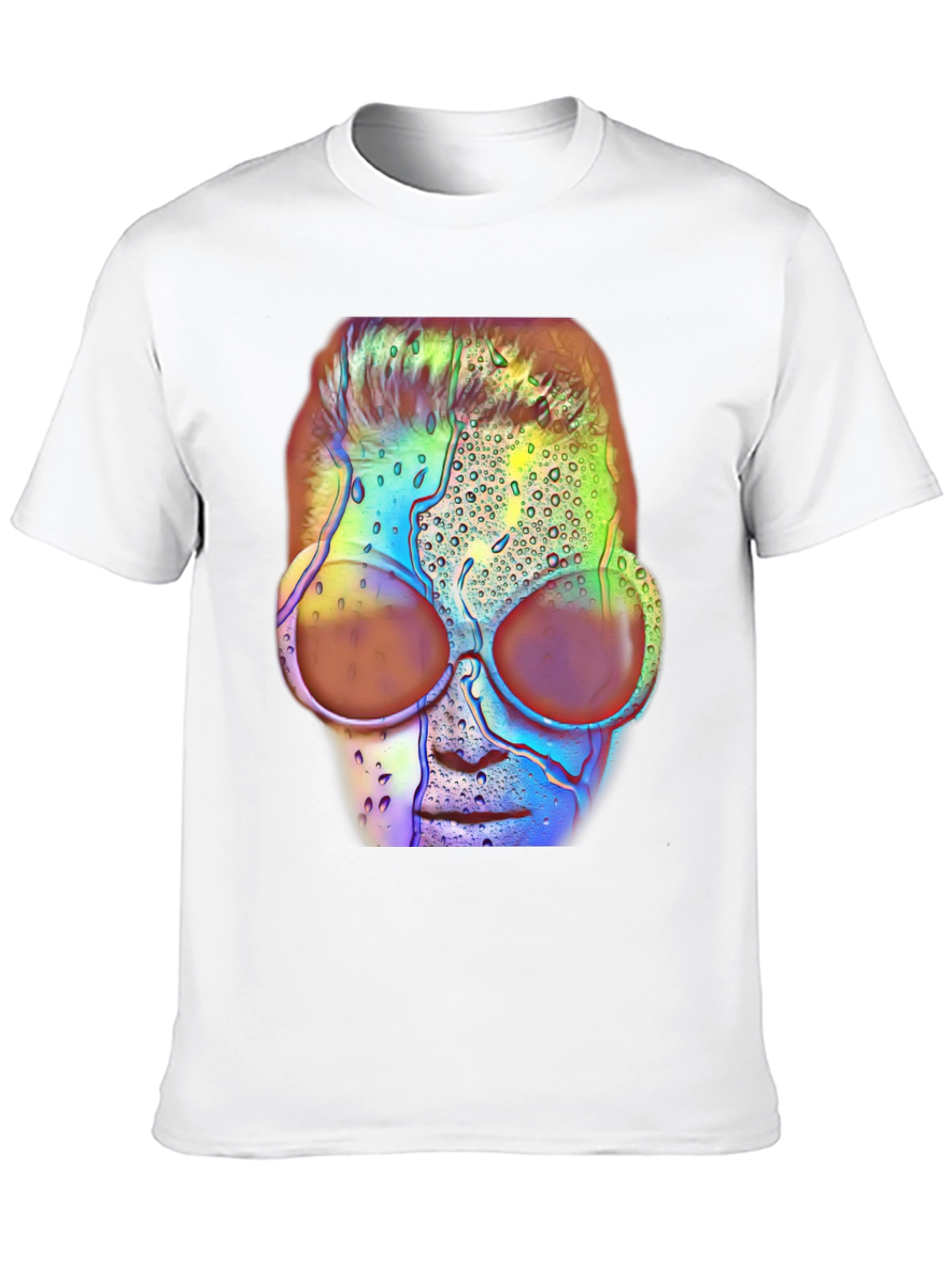Abstract Face Graphic Tee - Black