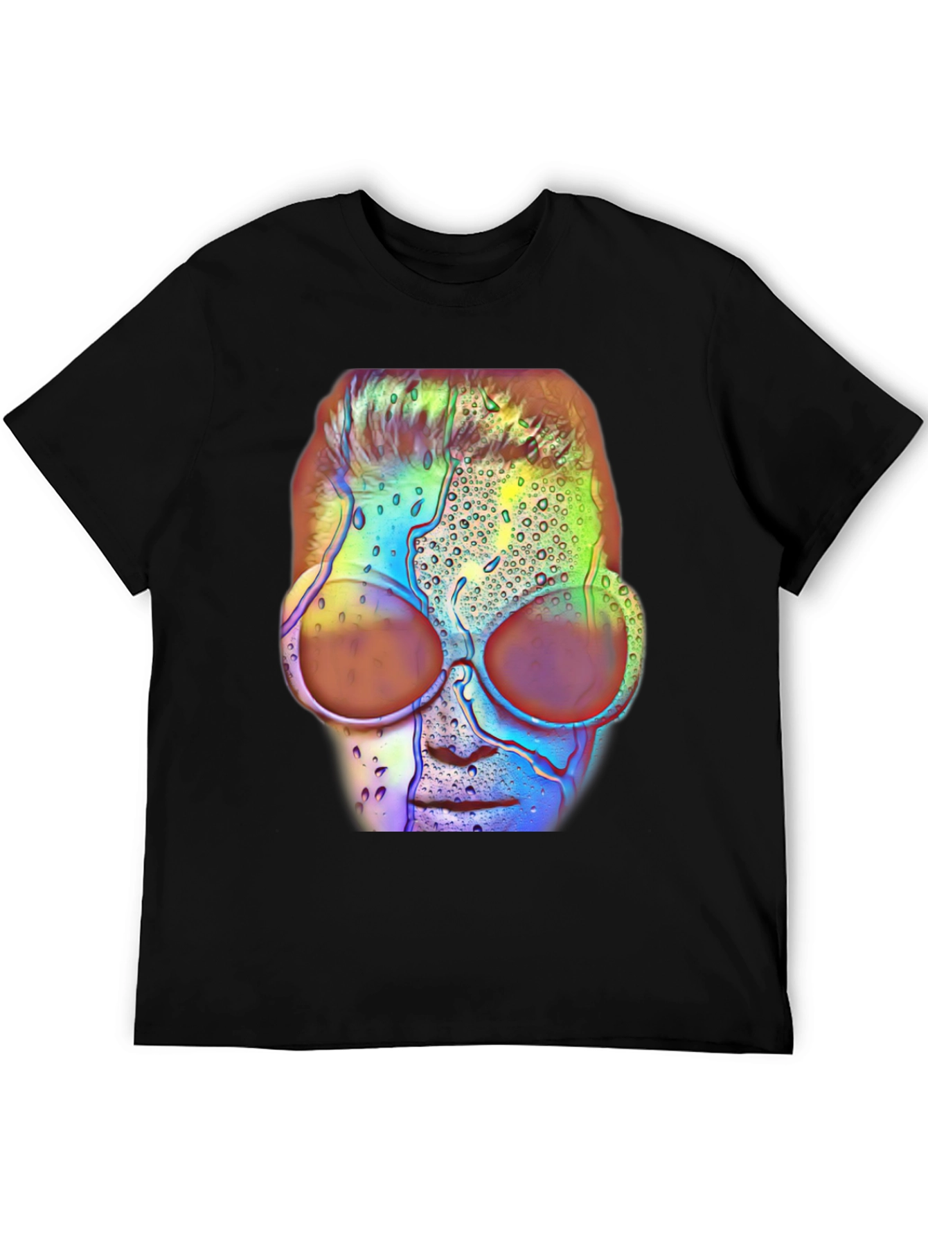 Abstract Face Graphic Tee - Black