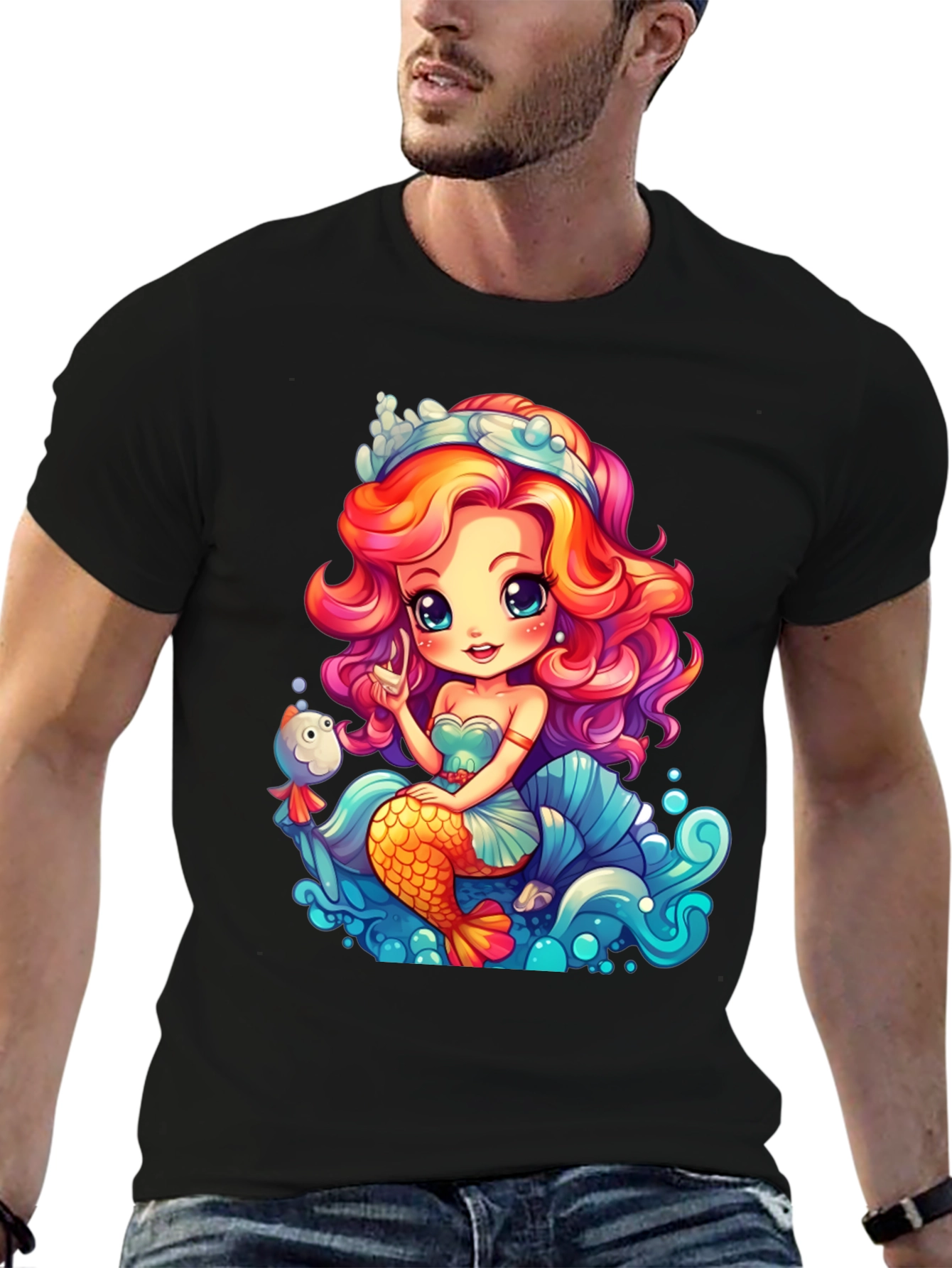 Mermaid Graphic Tee - Whimsical Ocean Design