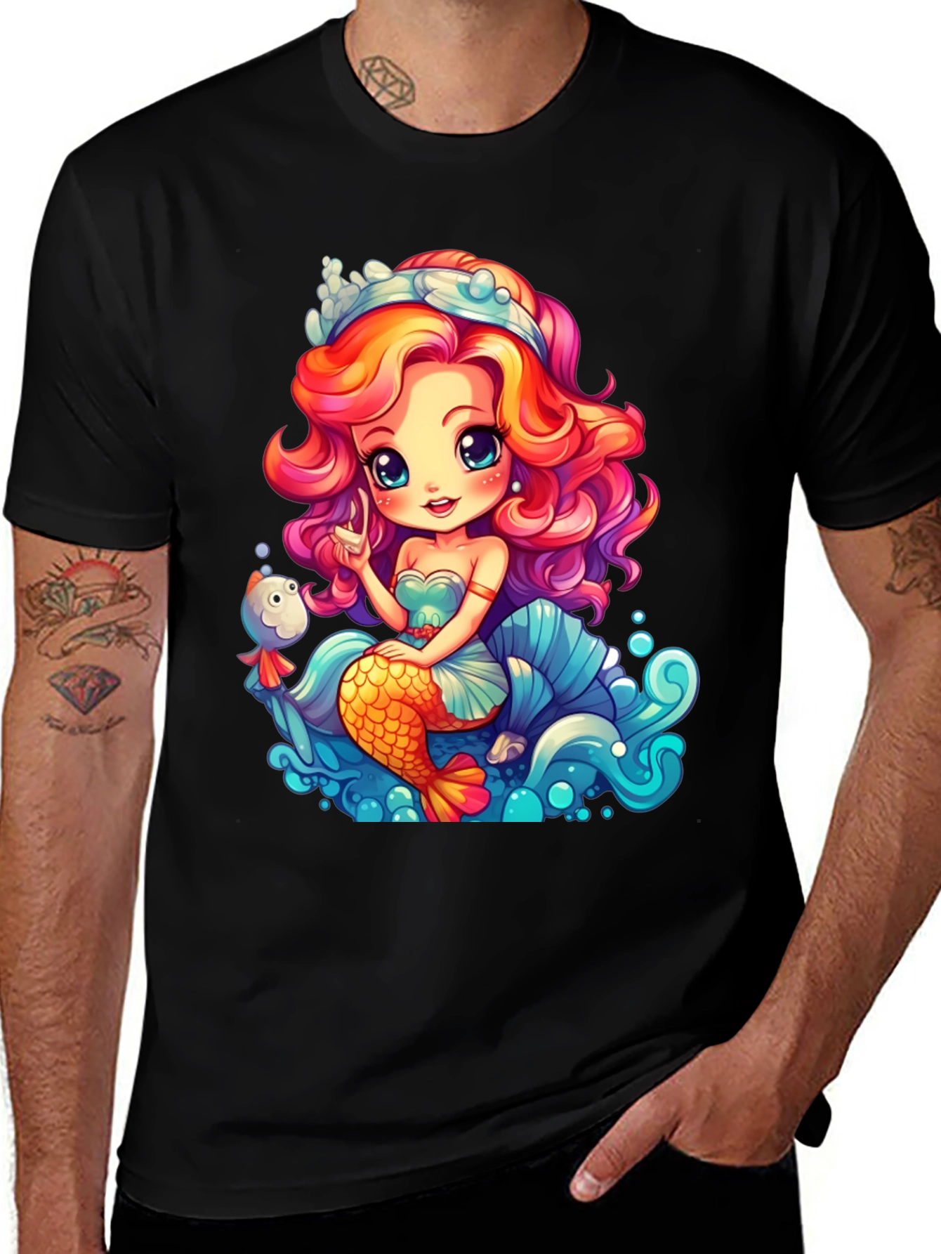 Mermaid Graphic Tee - Whimsical Ocean Design