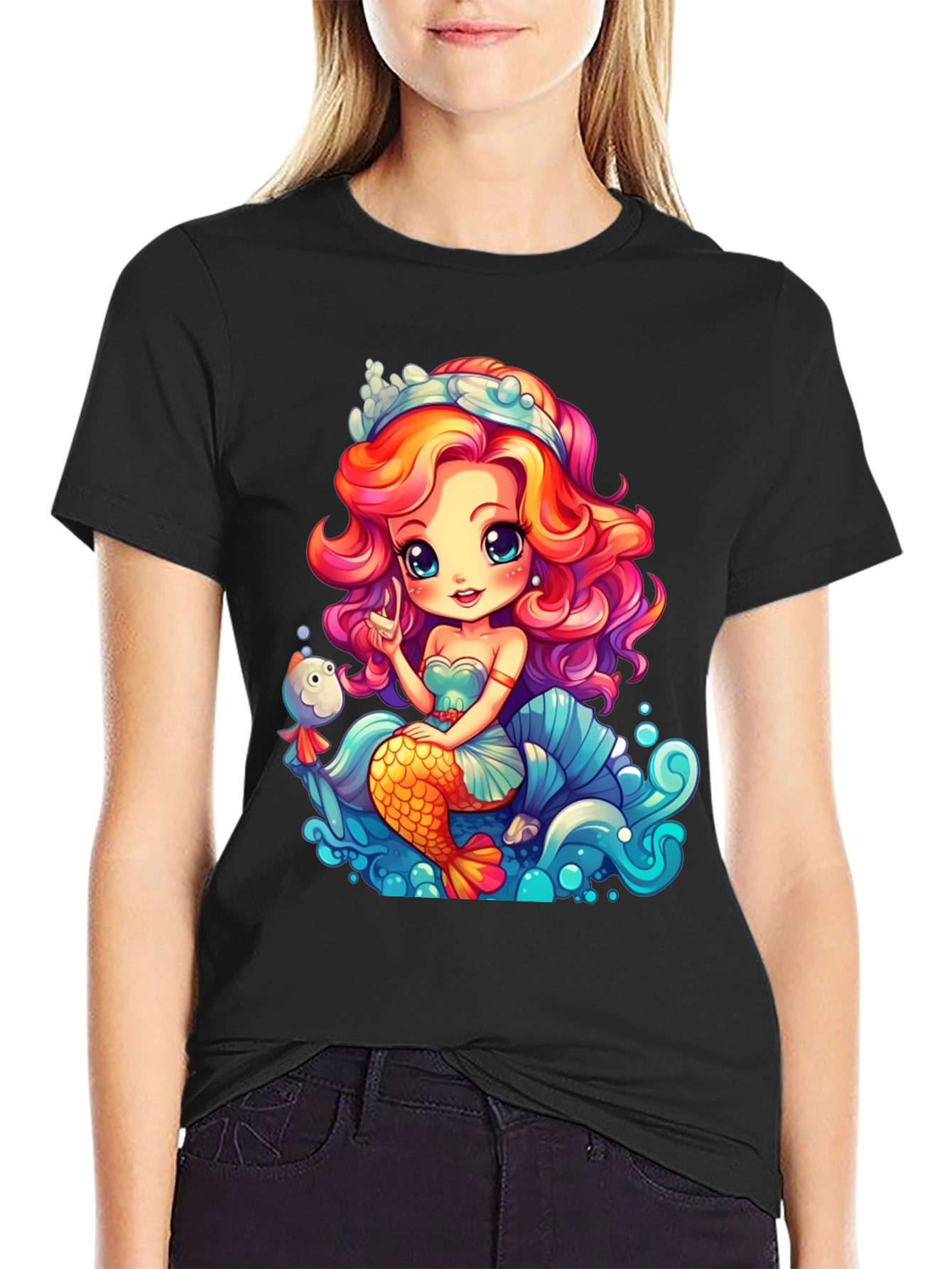 Mermaid Graphic Tee - Whimsical Ocean Design