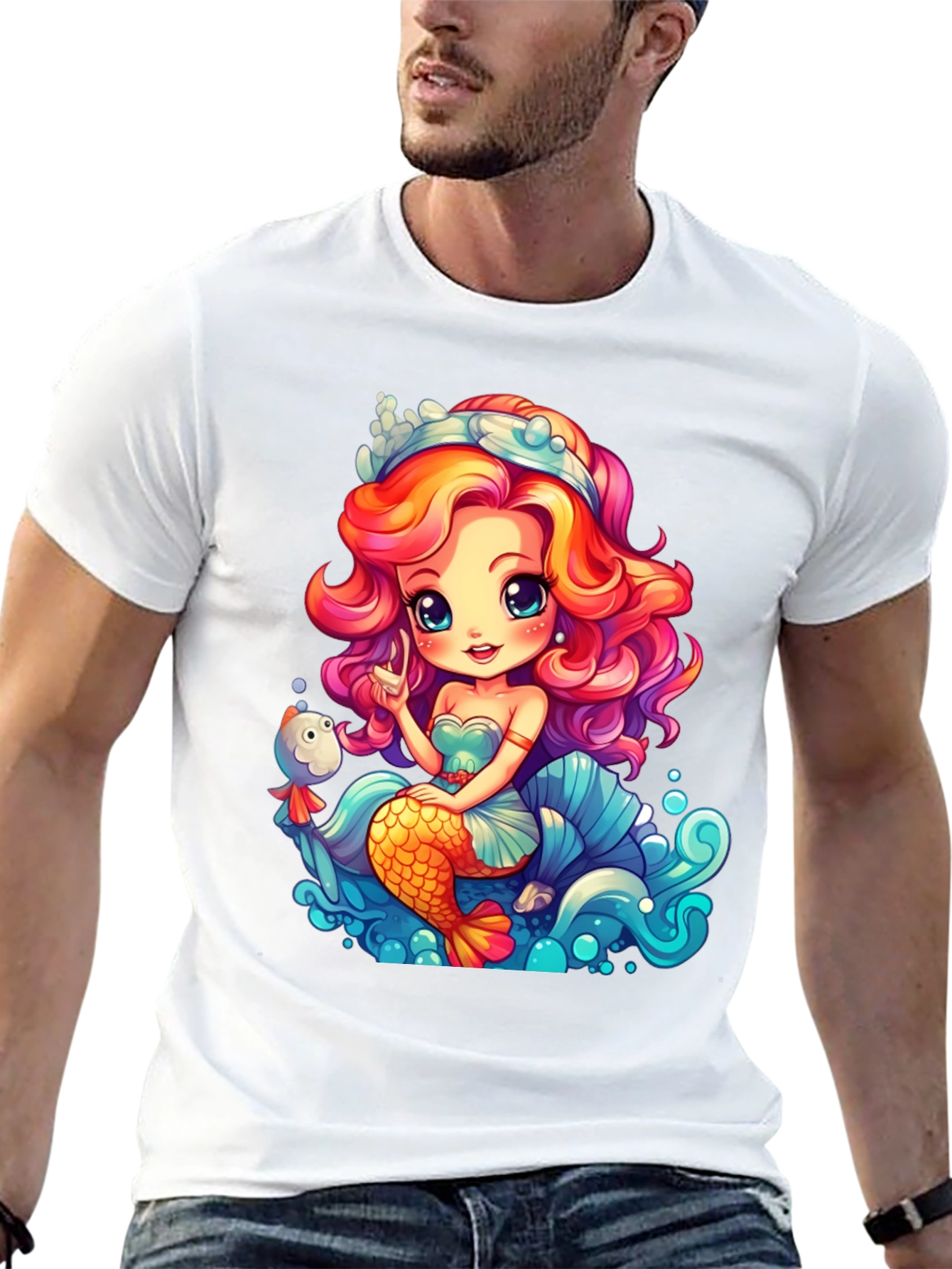 Mermaid Graphic Tee - Whimsical Ocean Design