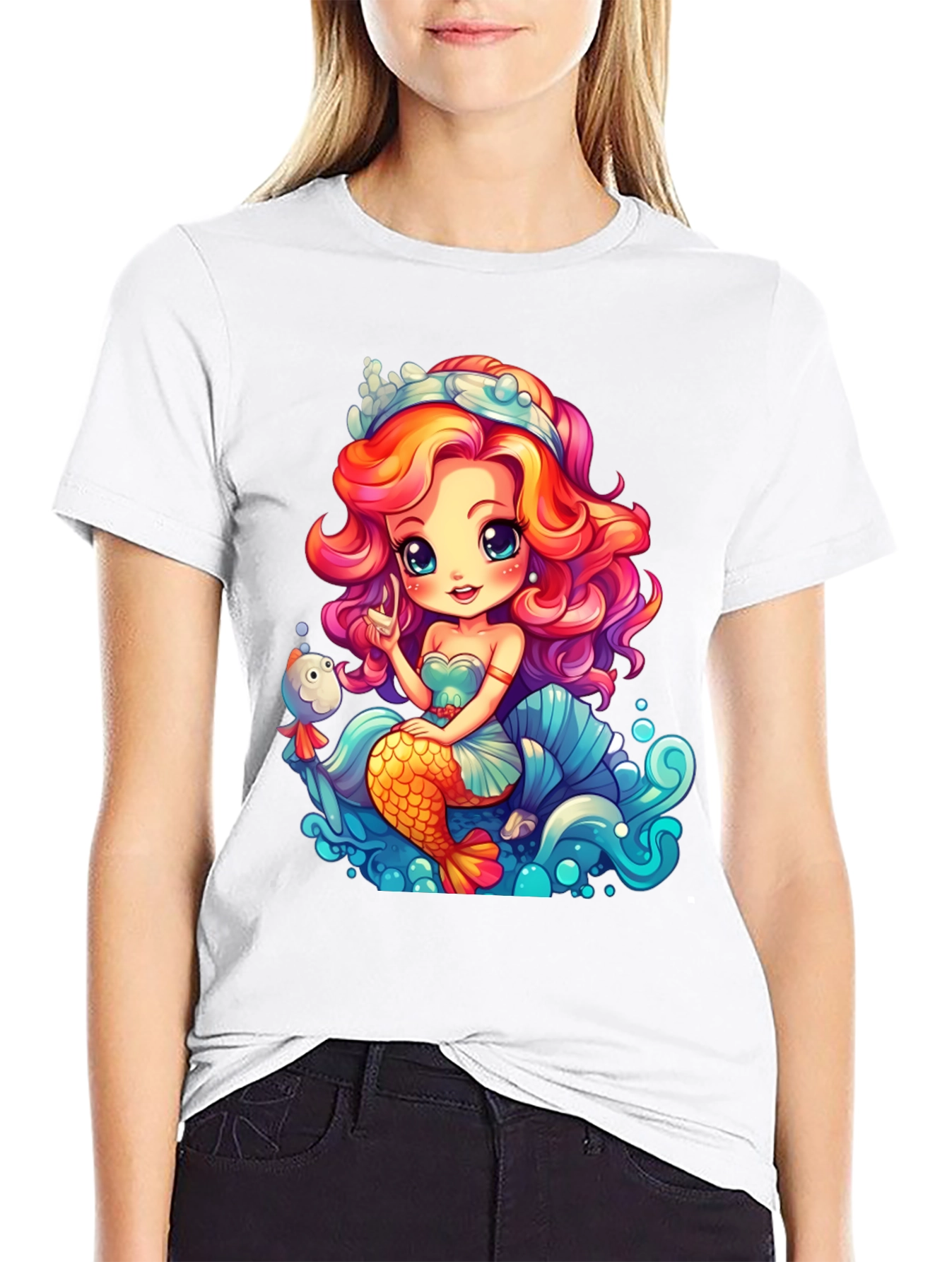 Mermaid Graphic Tee - Whimsical Ocean Design