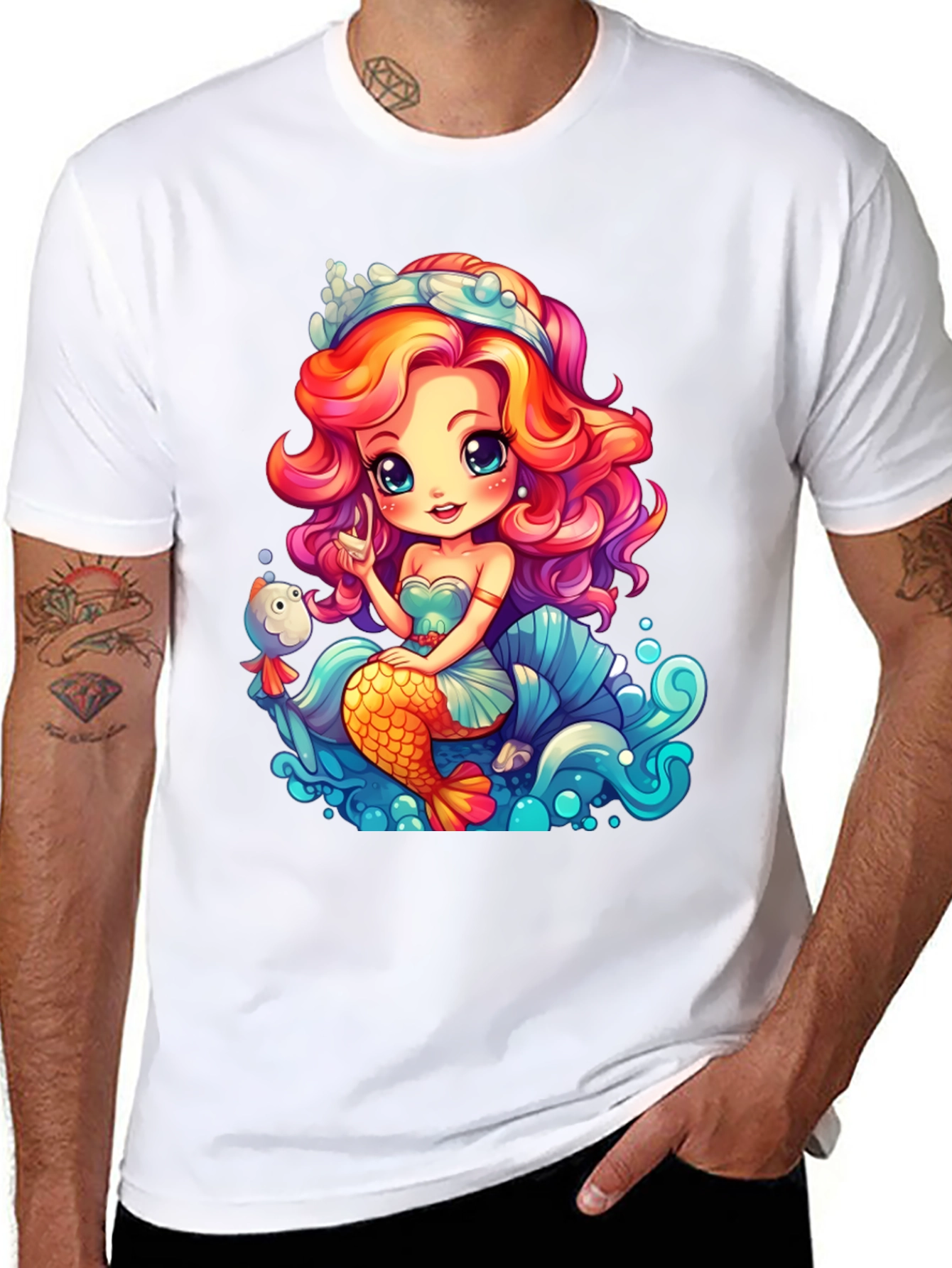 Mermaid Graphic Tee - Whimsical Ocean Design