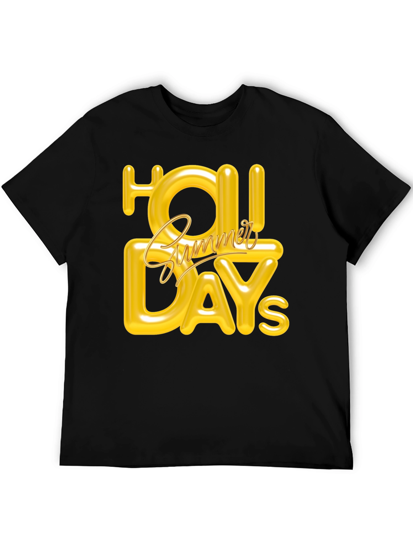 Summer Holiday Graphic Tee - Black