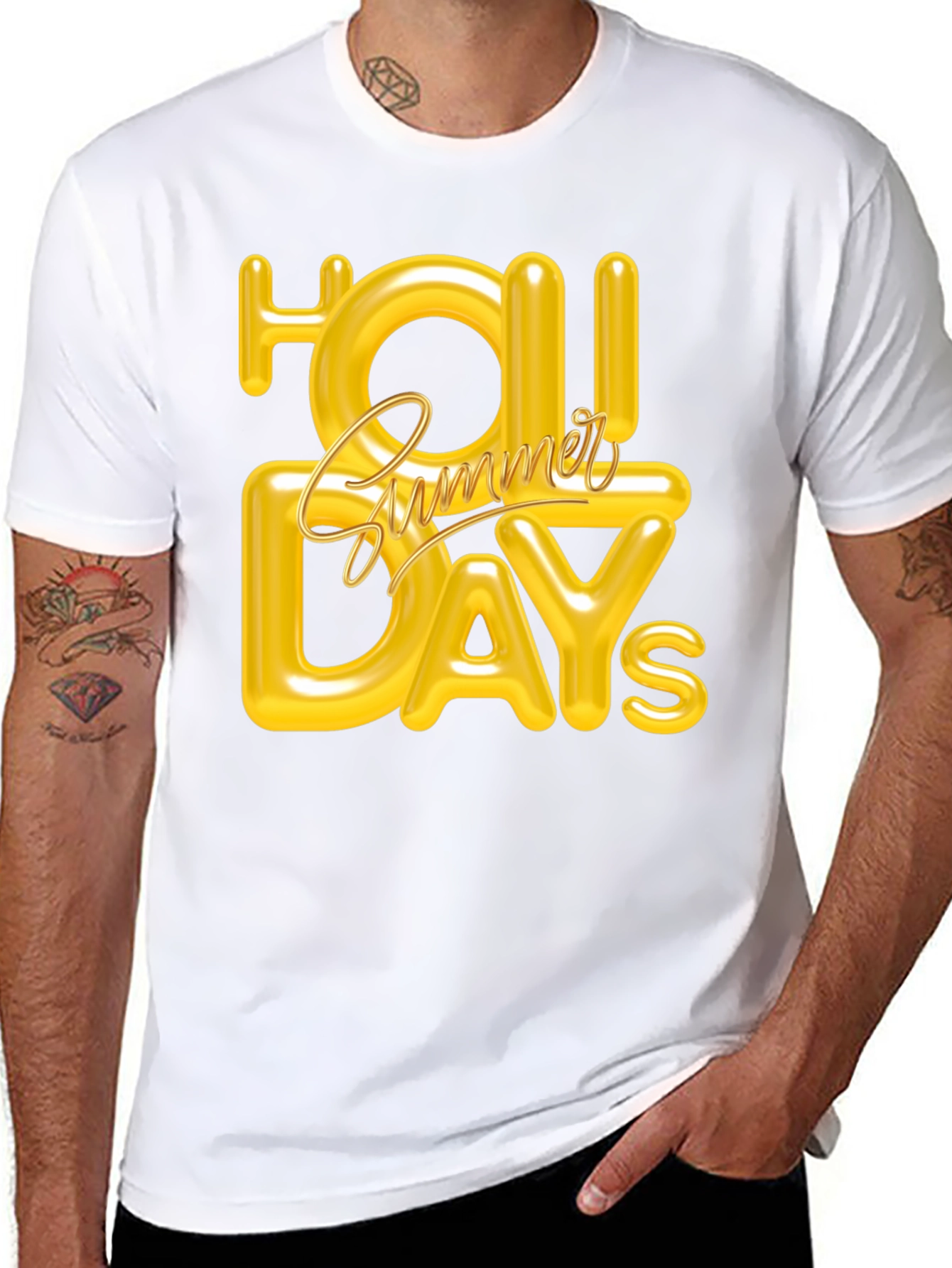 Summer Holiday Graphic Tee - Black