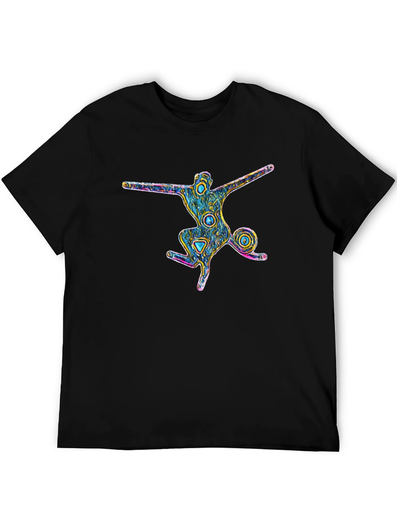 Abstract Art Mans Black T-Shirt
