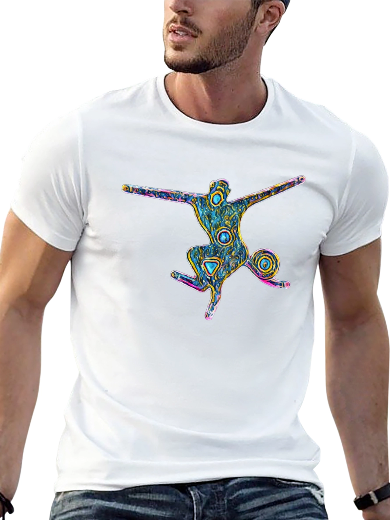 Abstract Art Mans Black T-Shirt