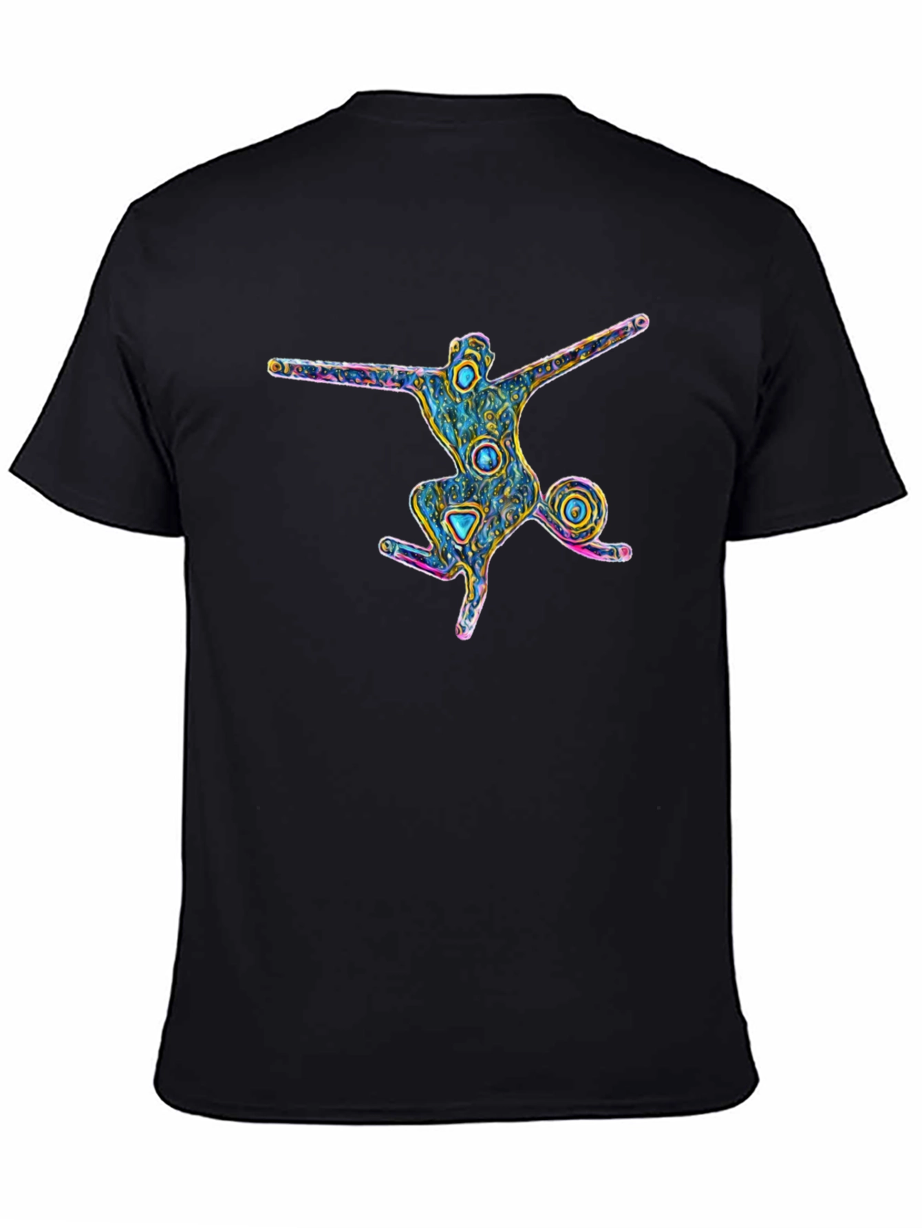 Abstract Art Mans Black T-Shirt