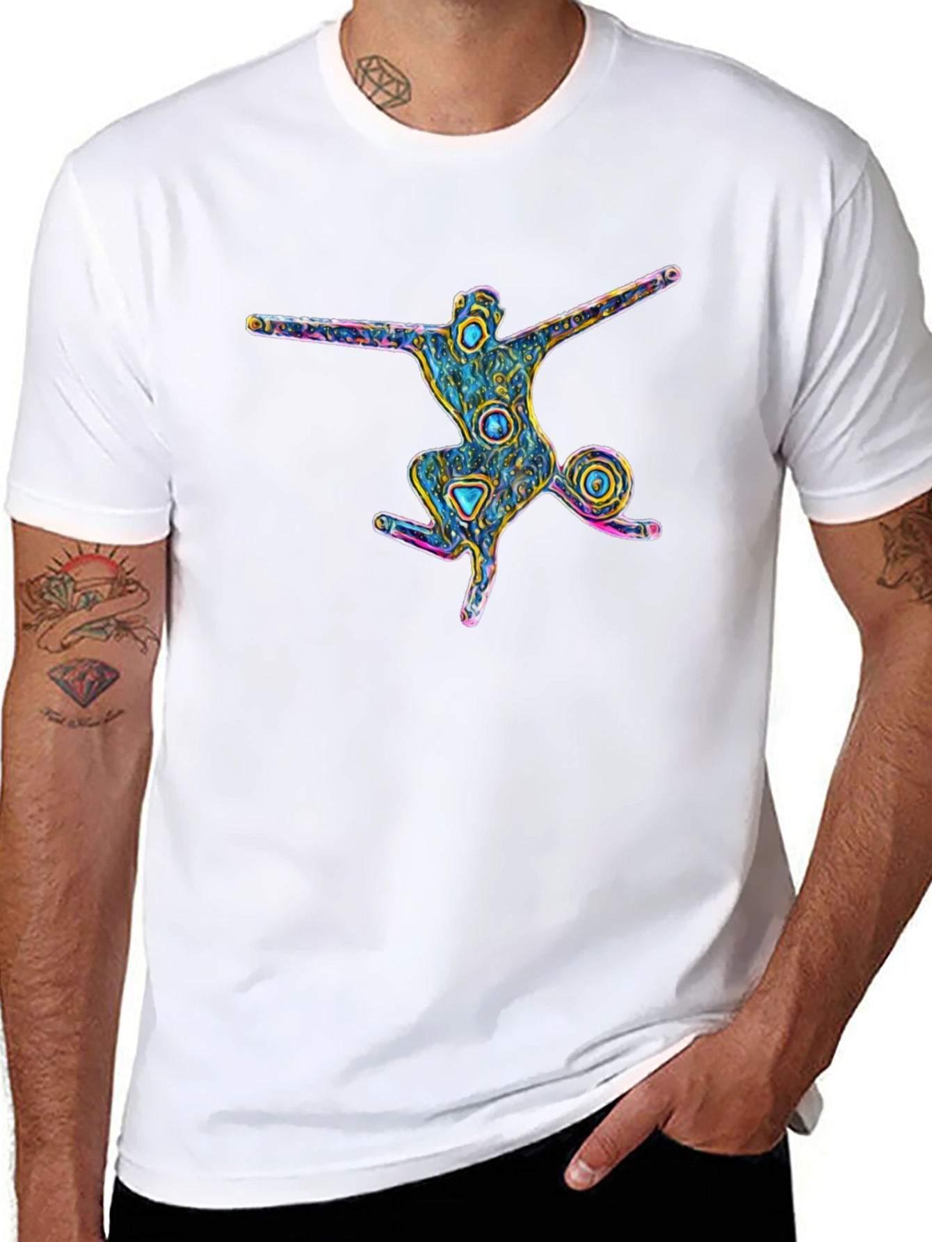 Abstract Art Mans Black T-Shirt
