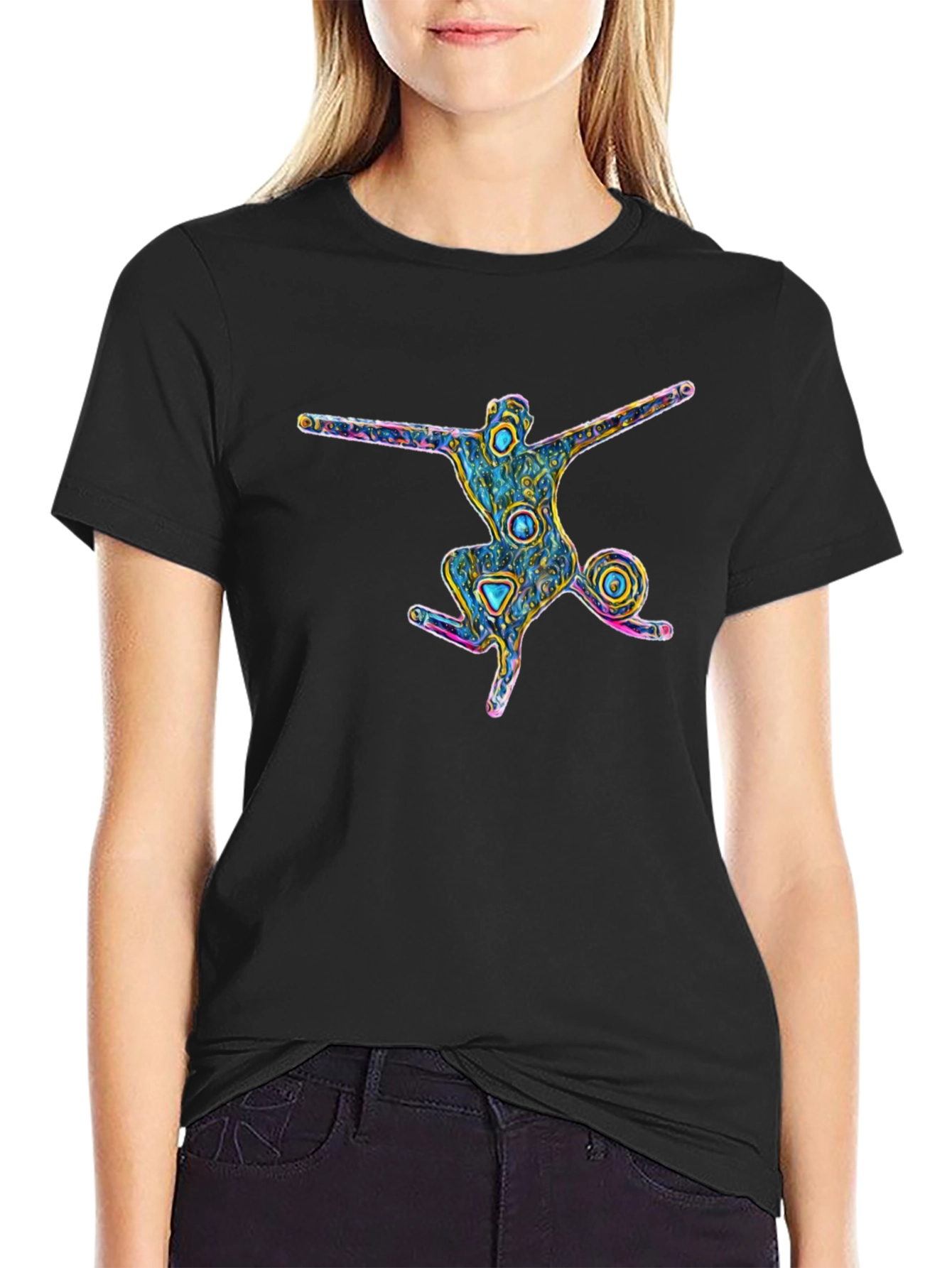 Abstract Art Mans Black T-Shirt