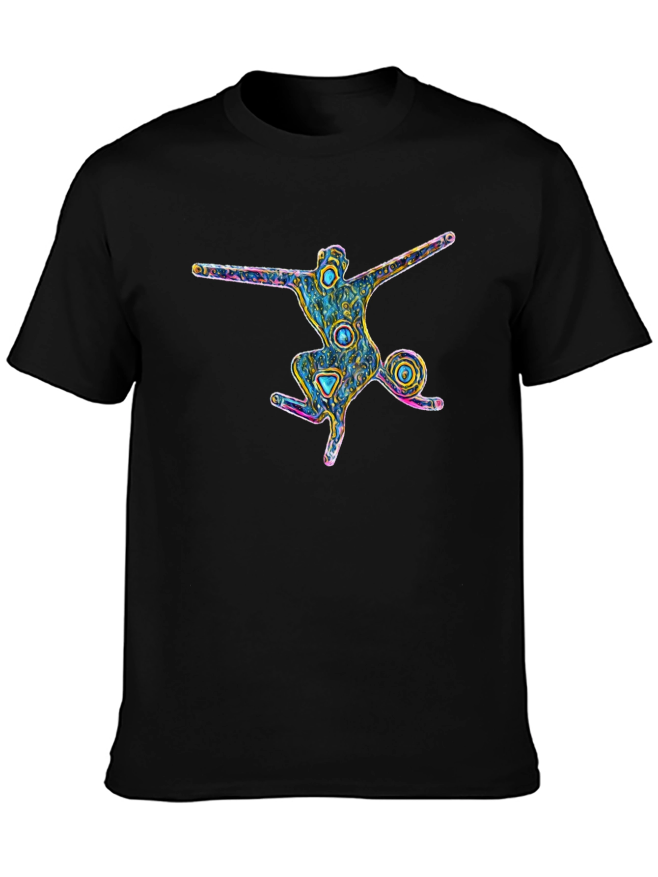 Abstract Art Mans Black T-Shirt