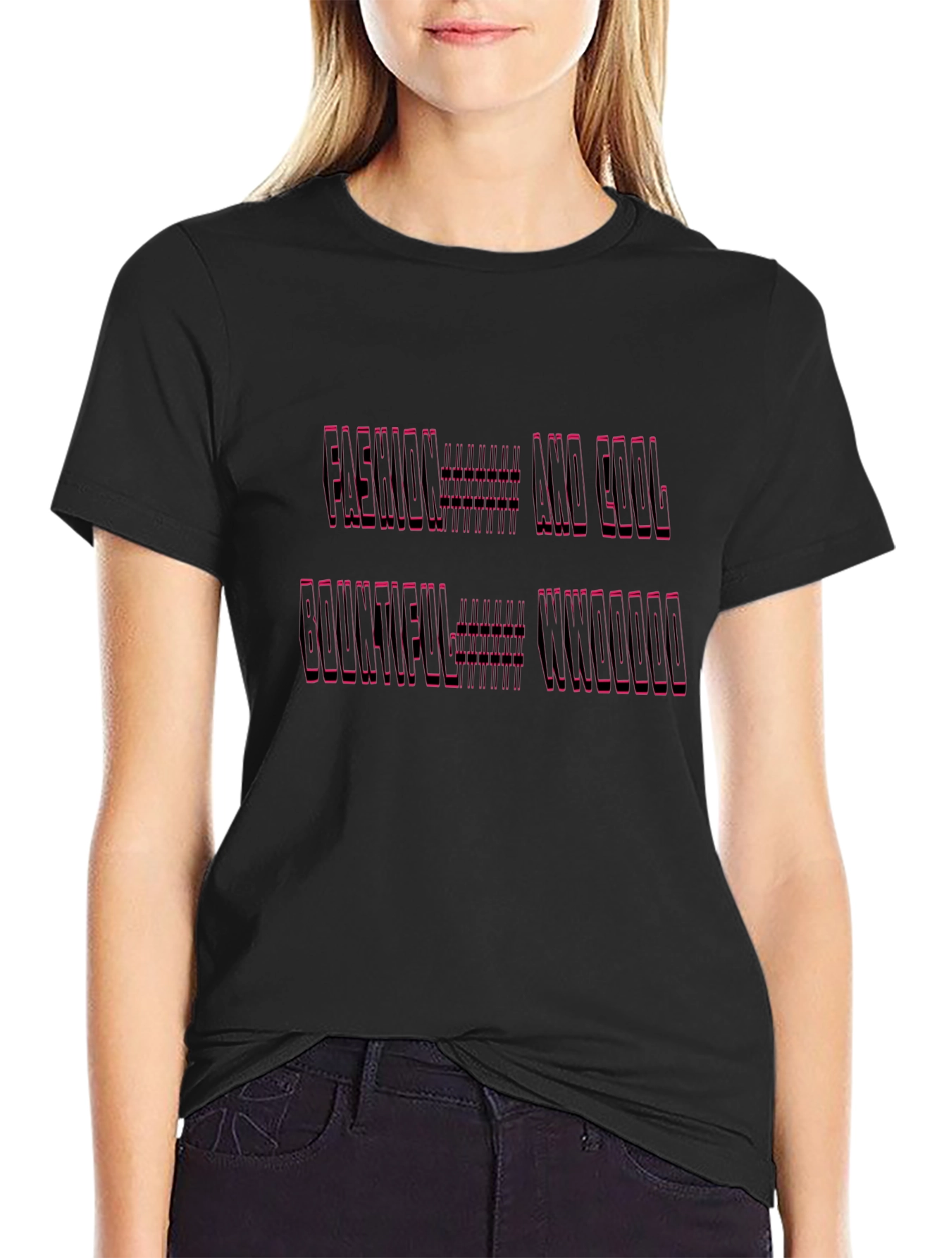 Modern Graphic Print Tee - Black