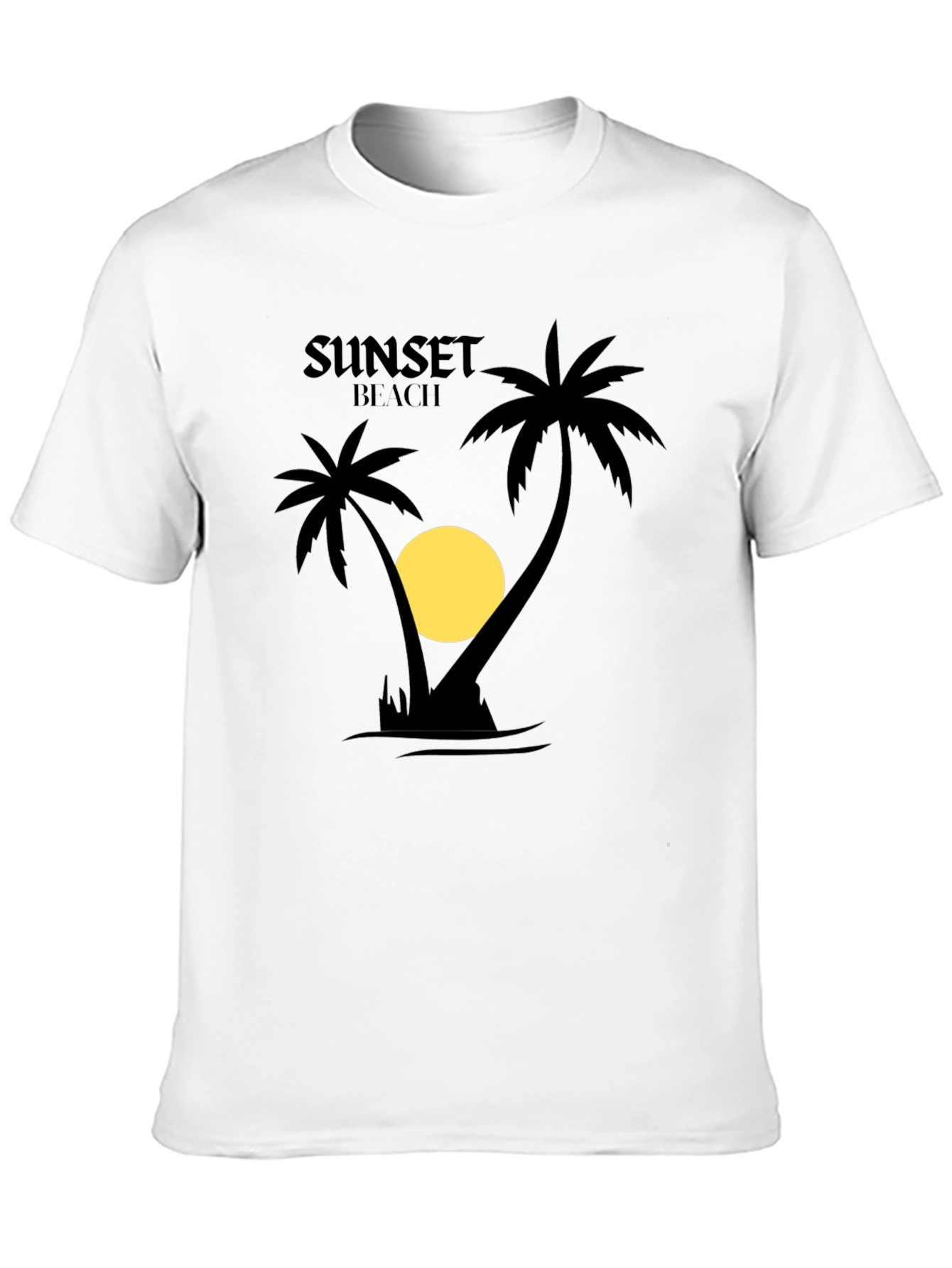 Sunset Beach Graphic T-Shirt - Black