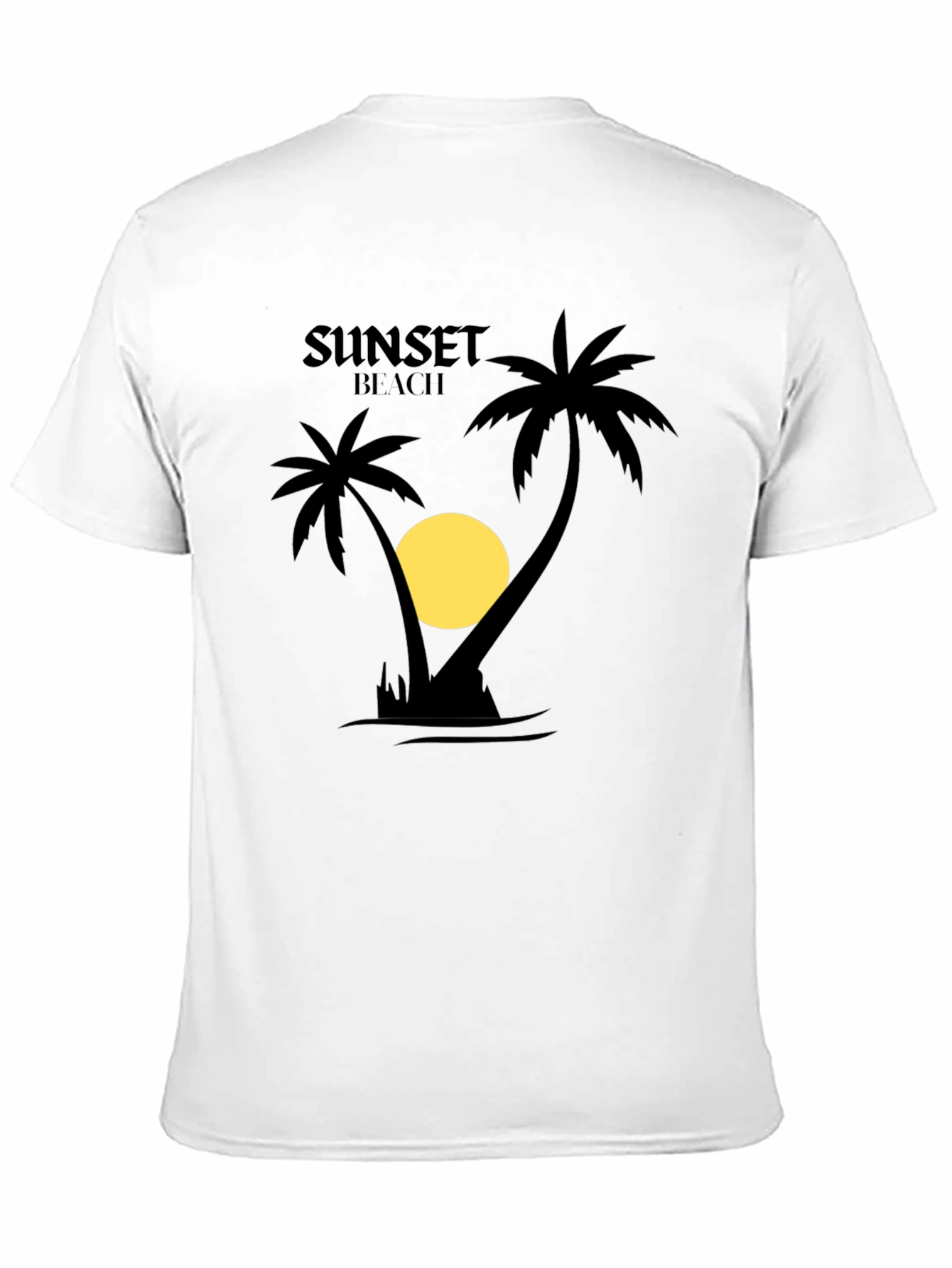 Sunset Beach Graphic T-Shirt - Black