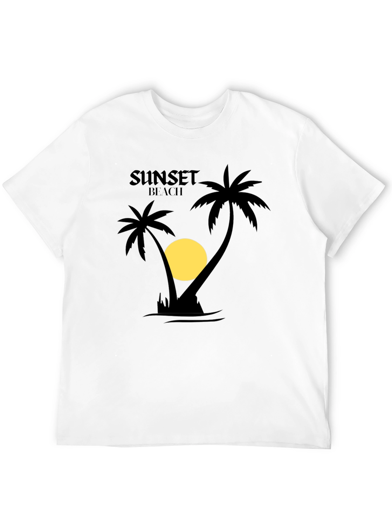 Sunset Beach Graphic T-Shirt - Black