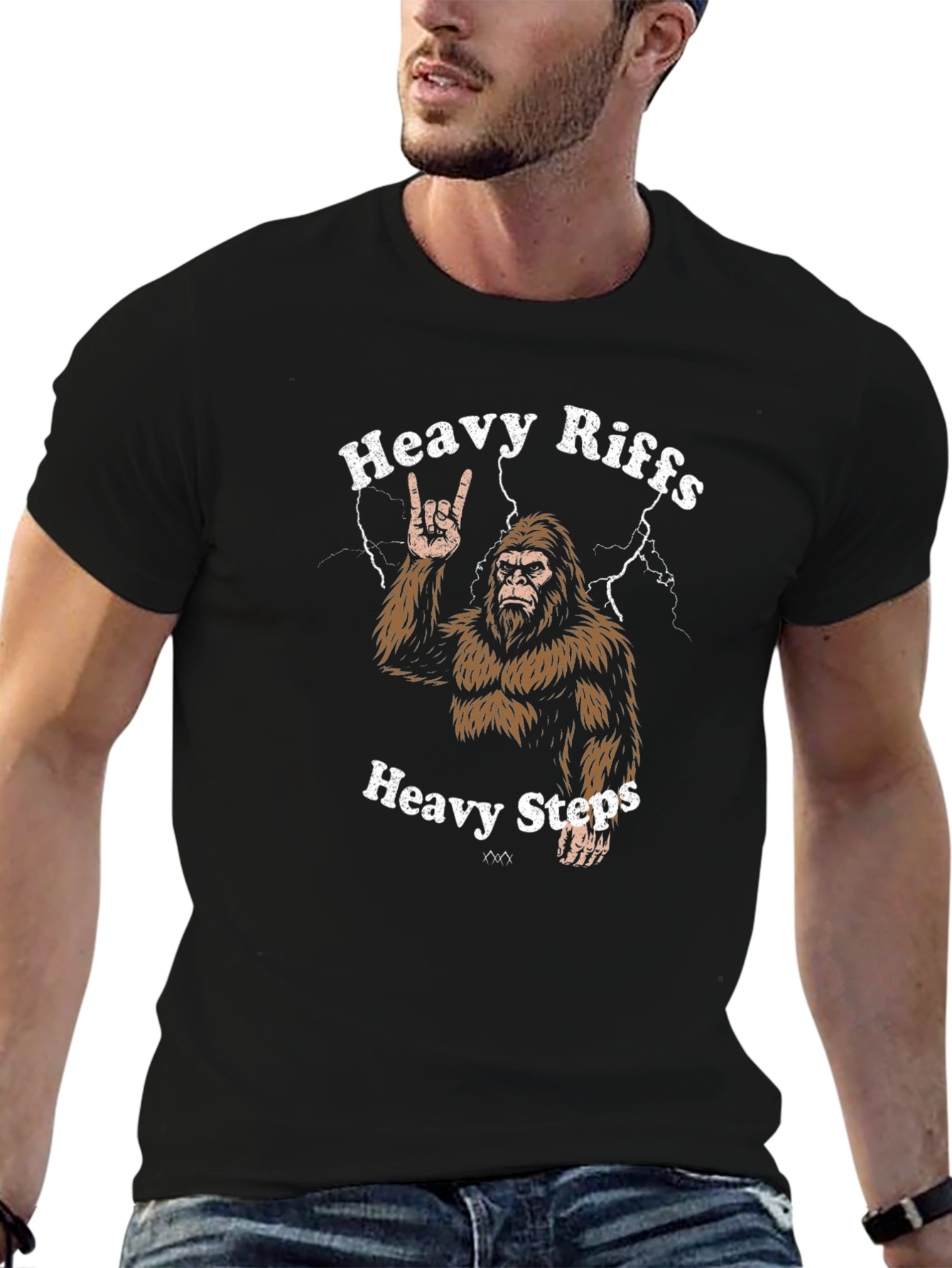 Heavy Riffs Heavy Steps Bigfoot Graphic Tee