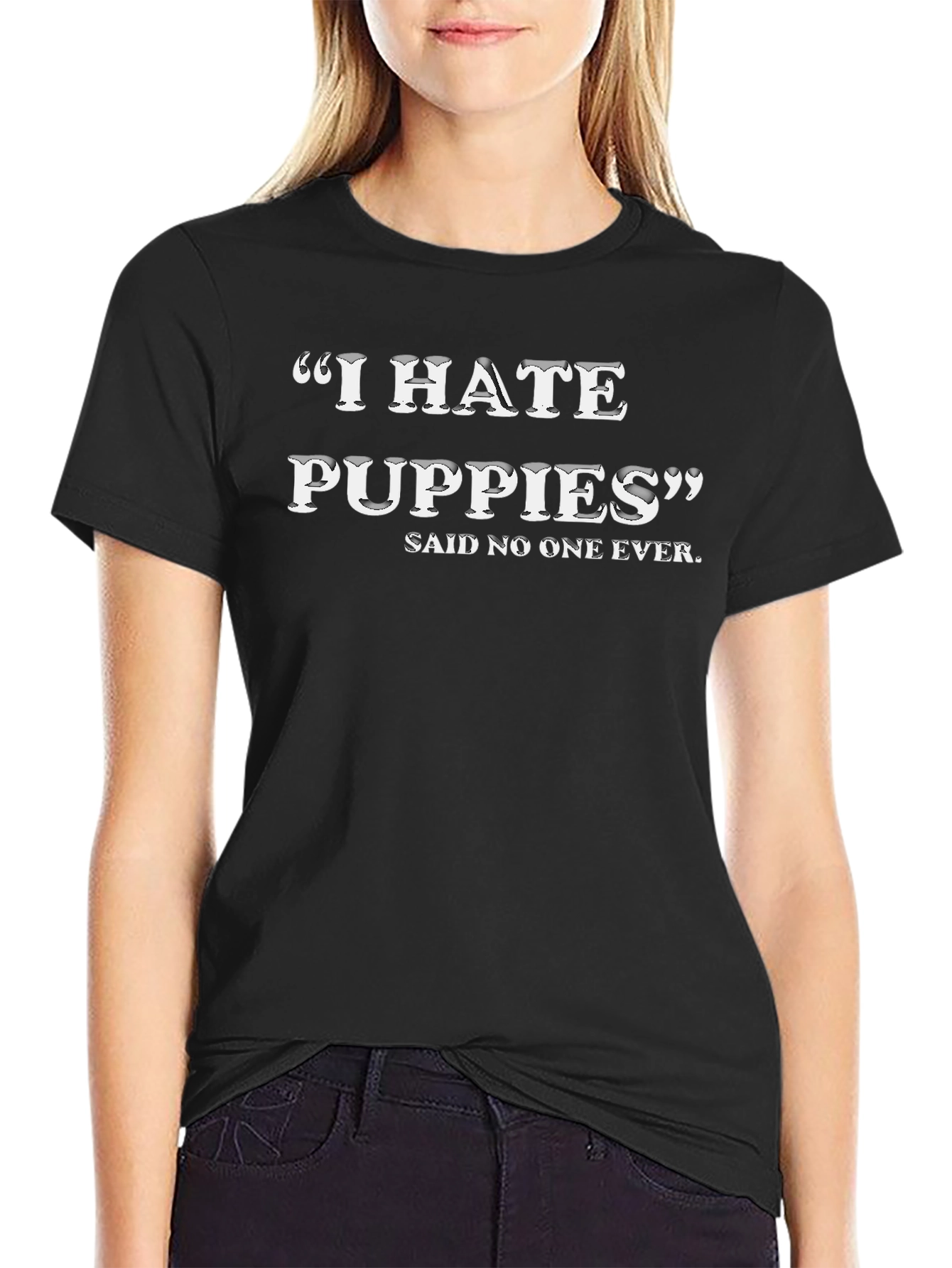 Funny I Hate Puppies Graphic Tee