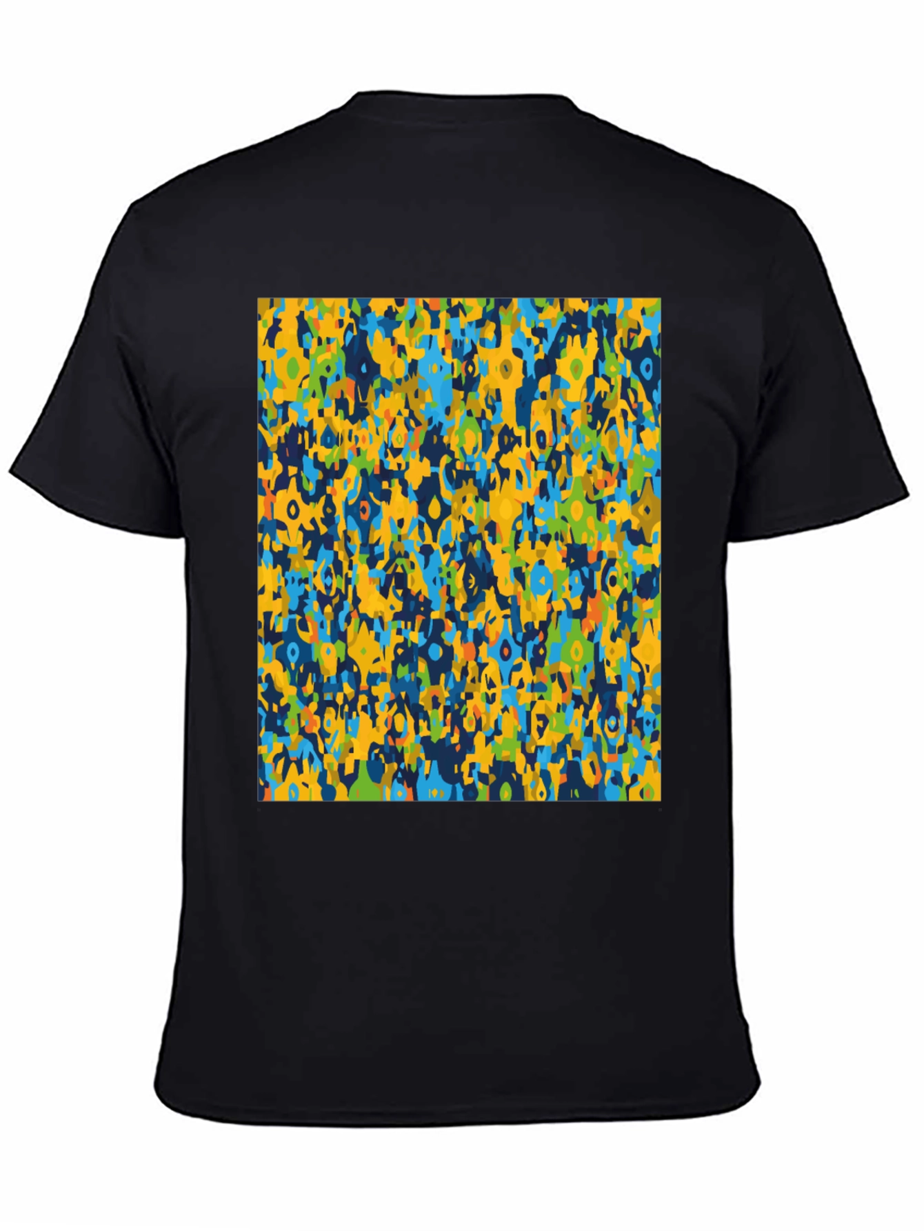 Abstract Pattern Mens Black Graphic T-Shirt