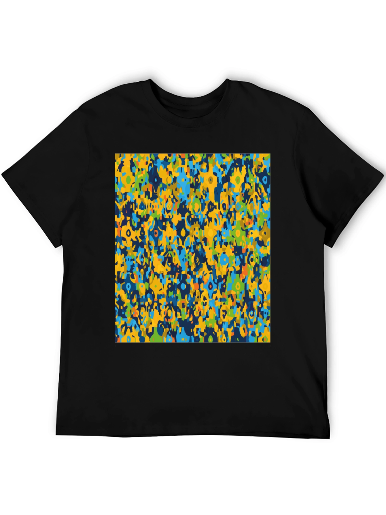 Abstract Pattern Mens Black Graphic T-Shirt