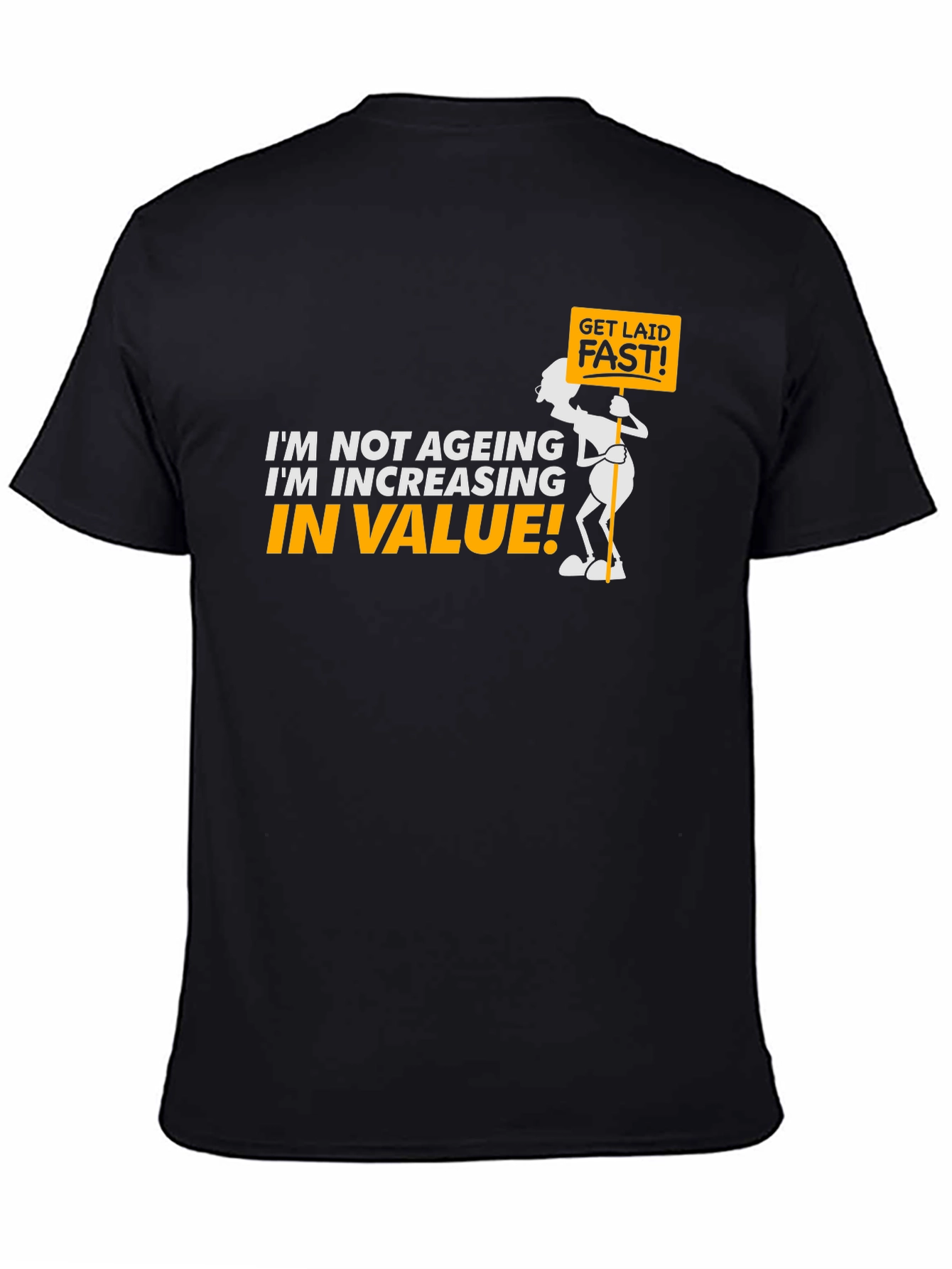 Funny Increasing in Value Black Graphic Tee