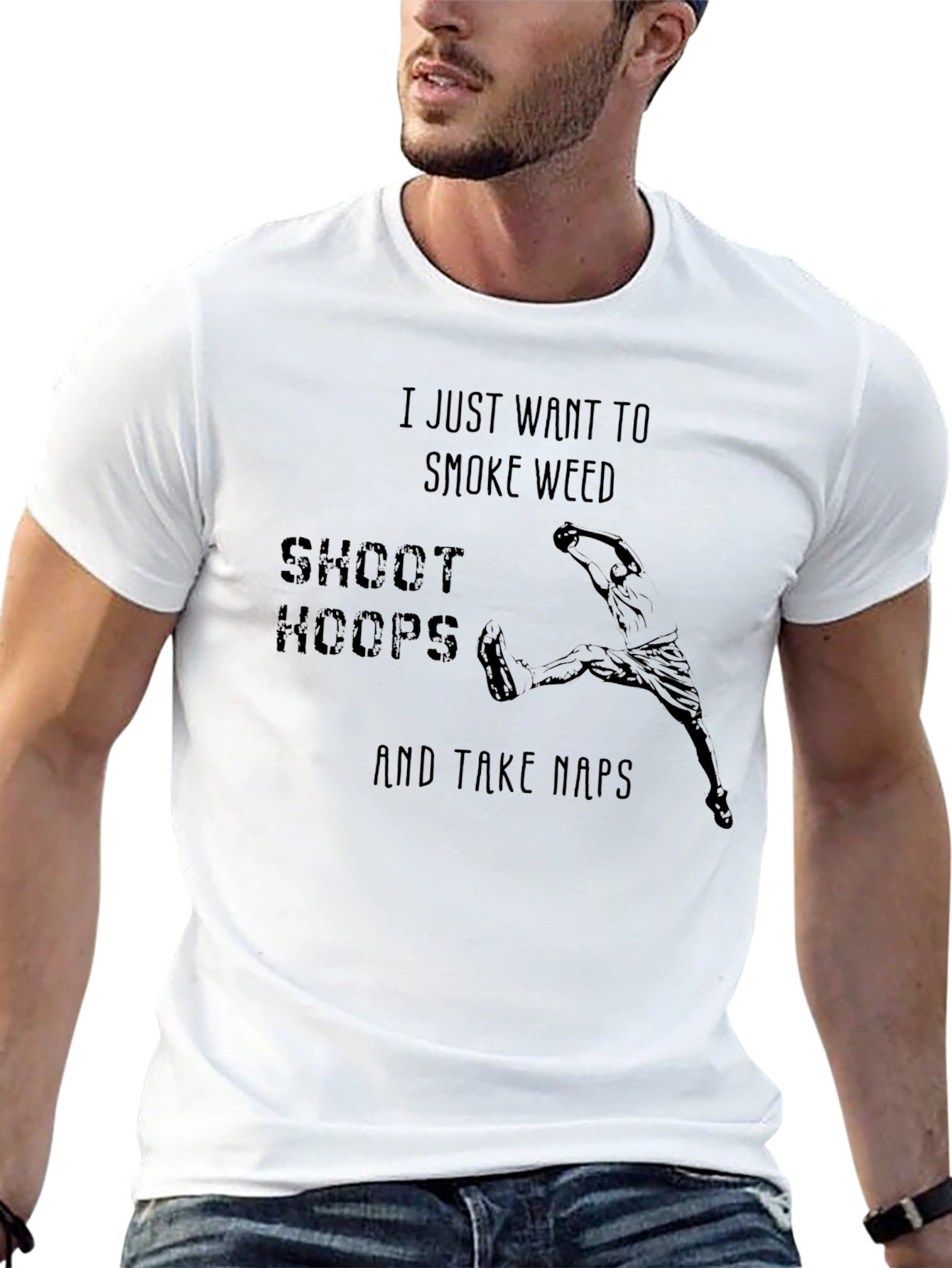 Smoke Weed Shoot Hoops Graphic Tee