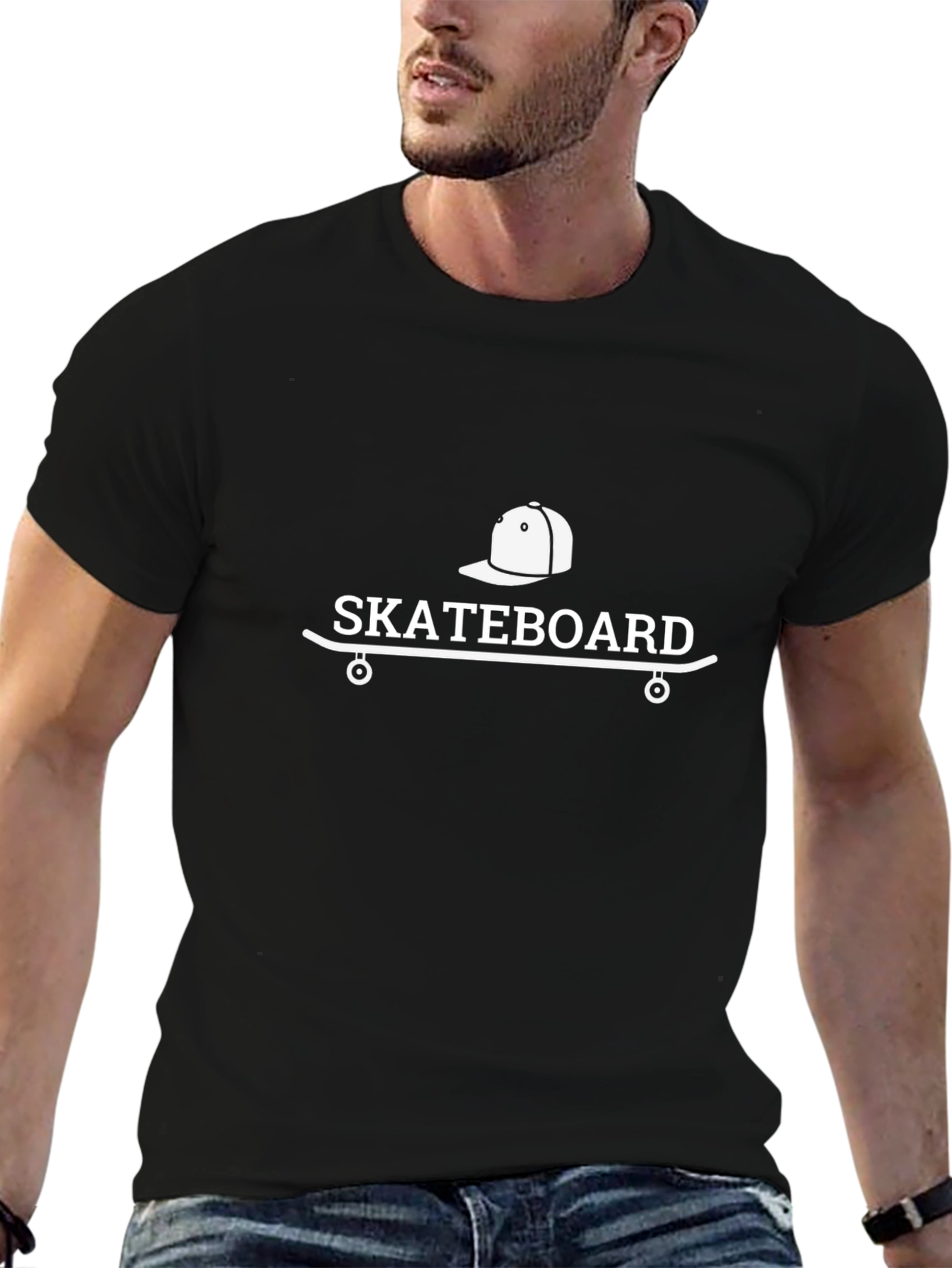 Skateboard Graphic Tee - Black
