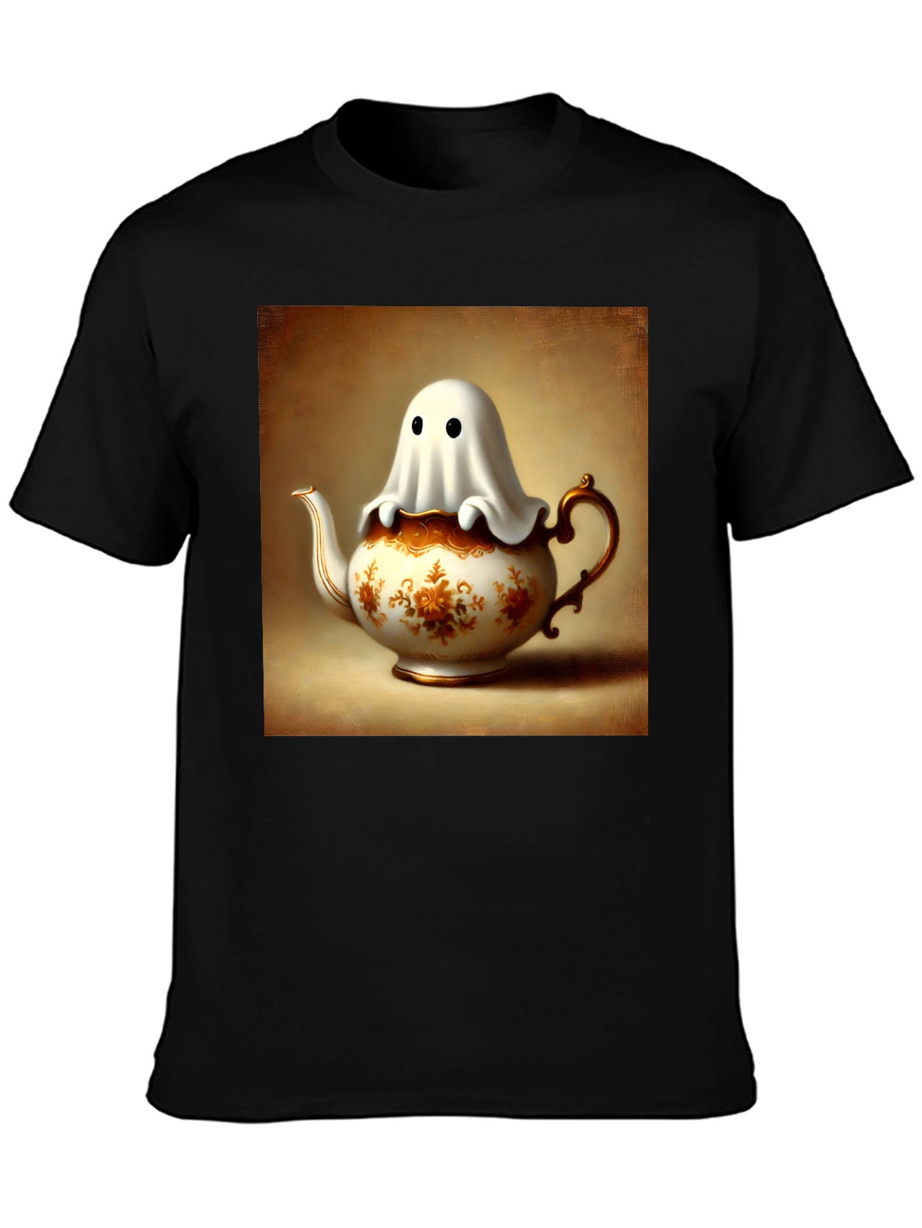 Ghost in Teapot T-Shirt - Spooky Season Style
