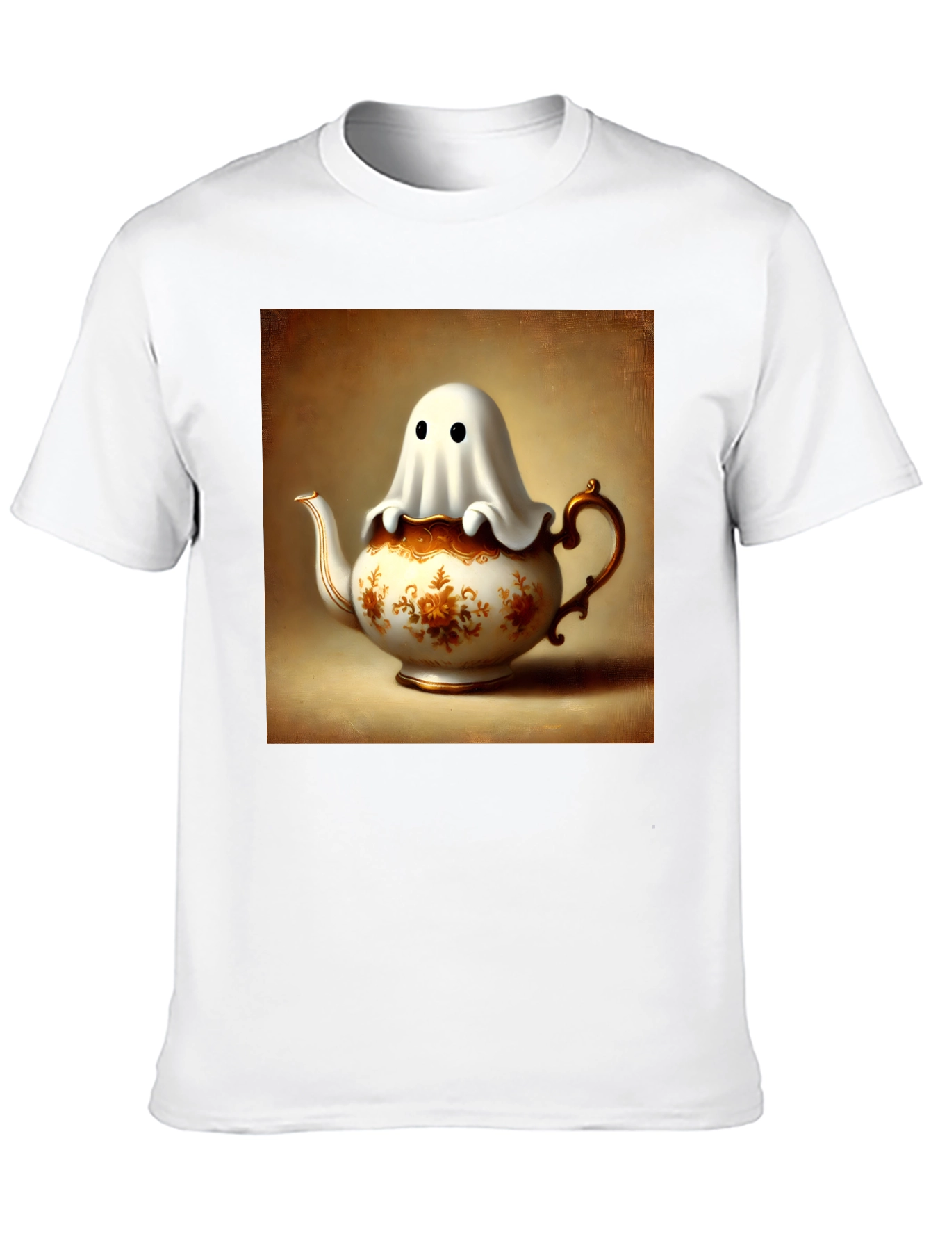 Ghost in Teapot T-Shirt - Spooky Season Style