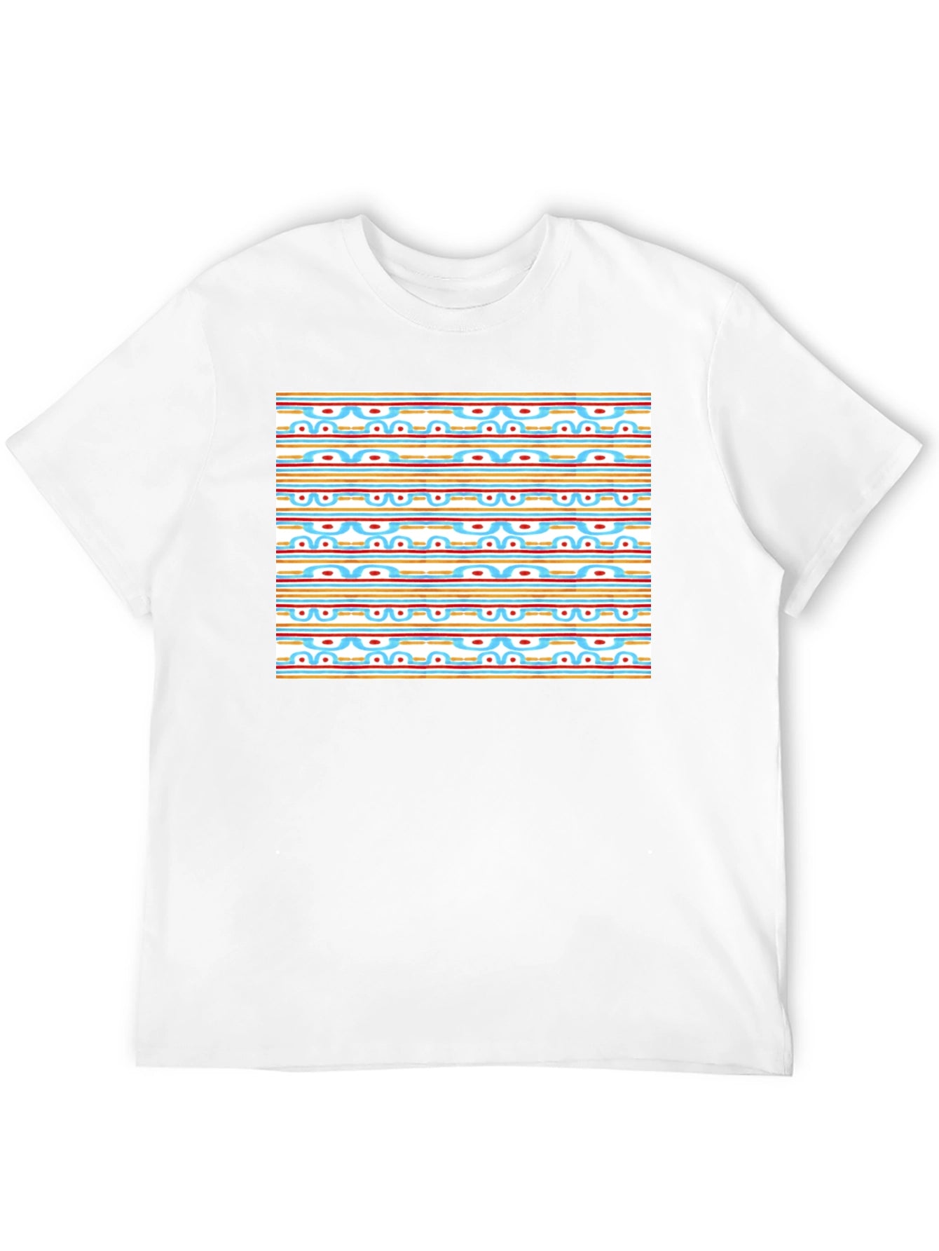 Retro Pattern Black T-Shirt