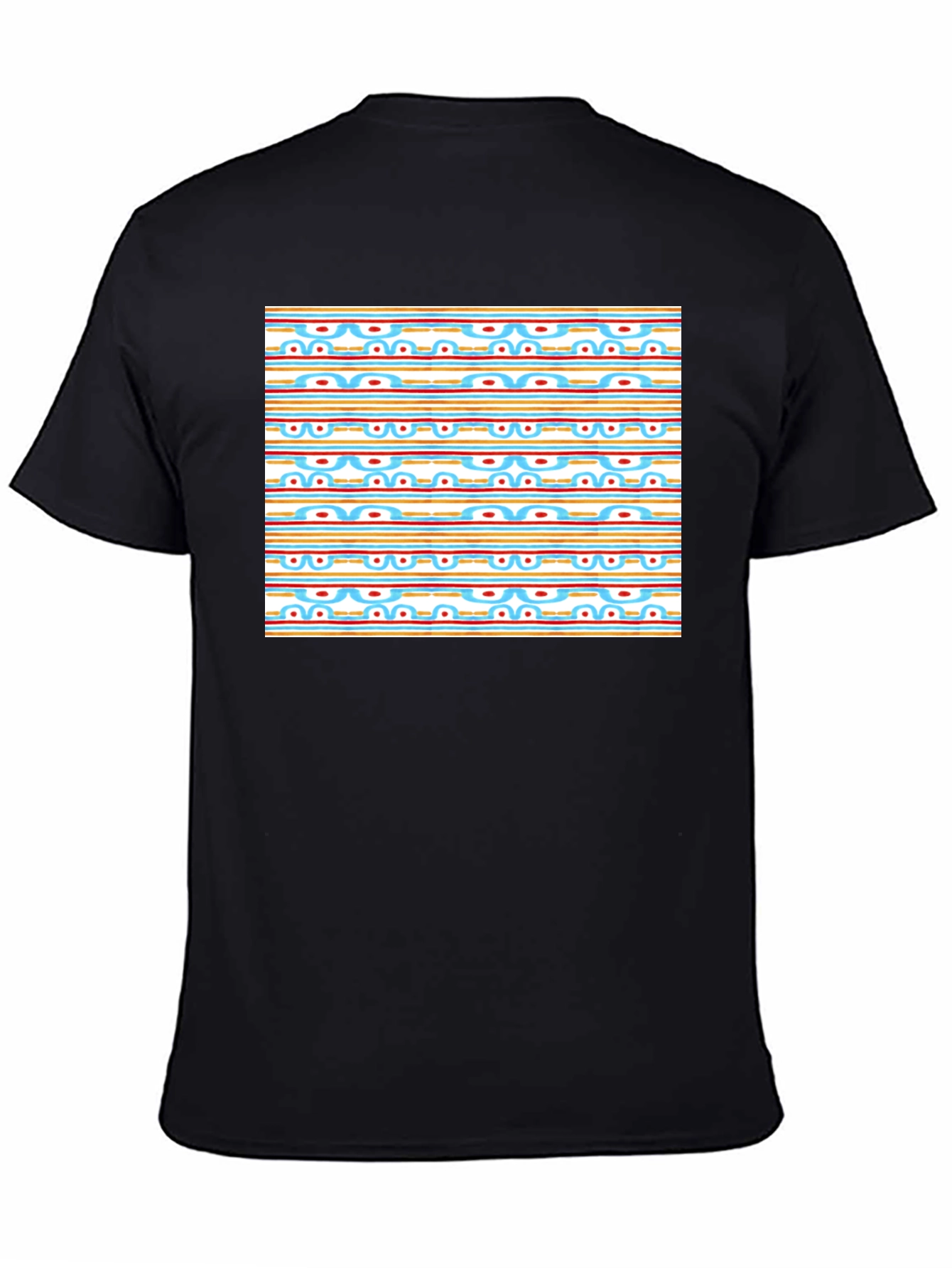 Retro Pattern Black T-Shirt