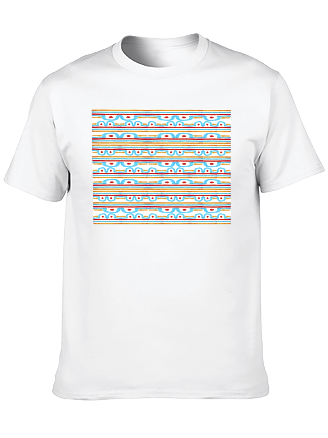 Retro Pattern Black T-Shirt