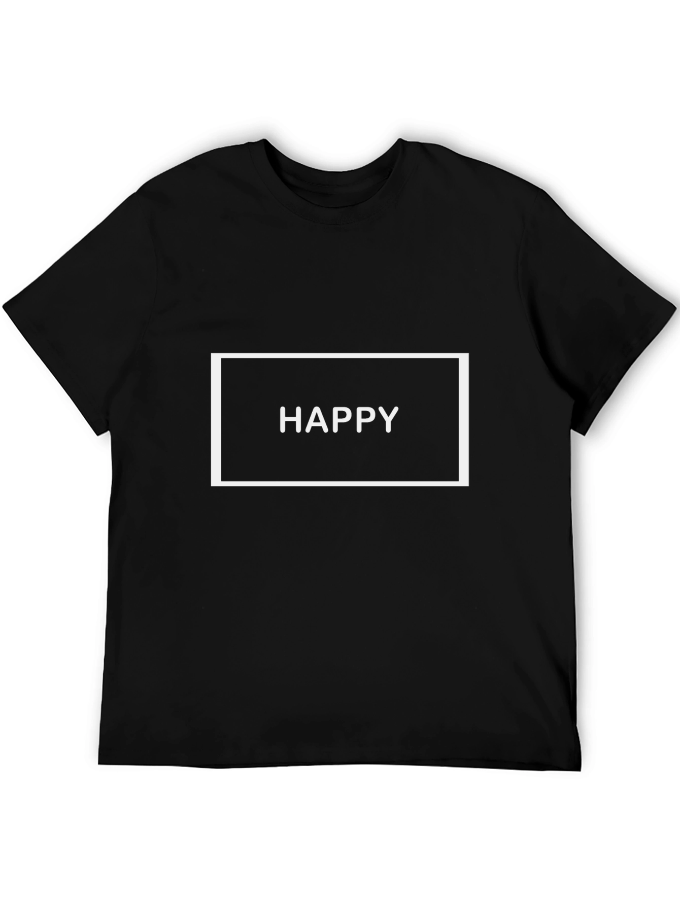 Happy Graphic Tee - Black Cotton T-Shirt