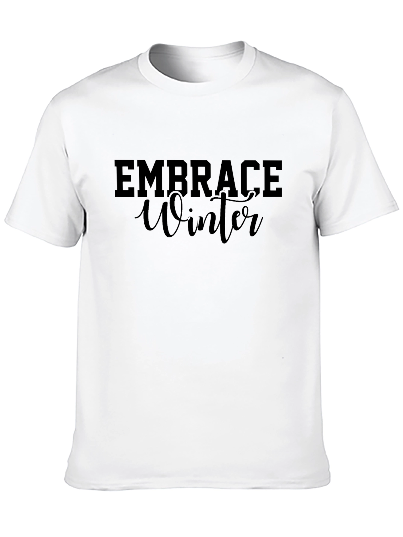 Embrace Winter Black Graphic Tee - Short Sleeve