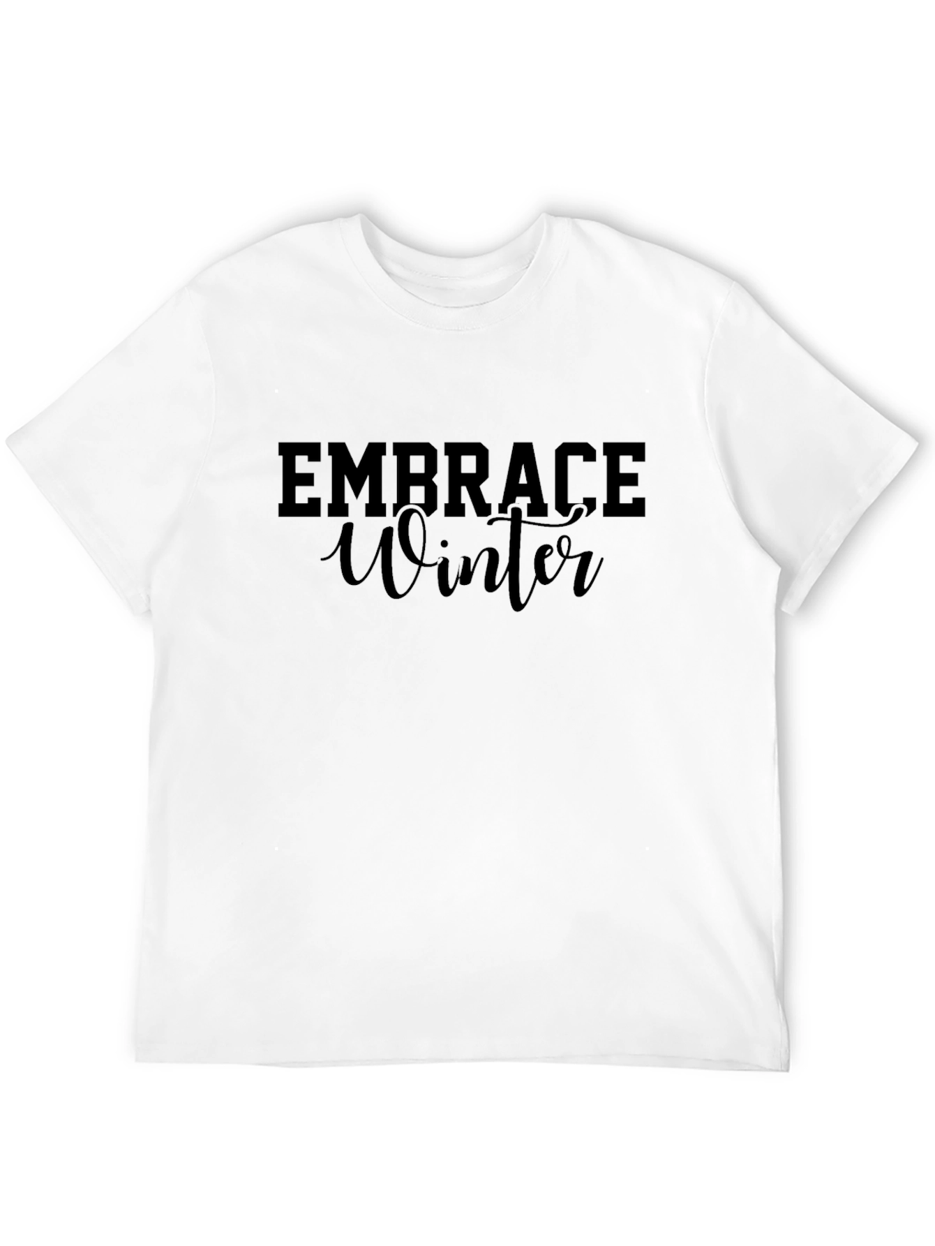 Embrace Winter Black Graphic Tee - Short Sleeve