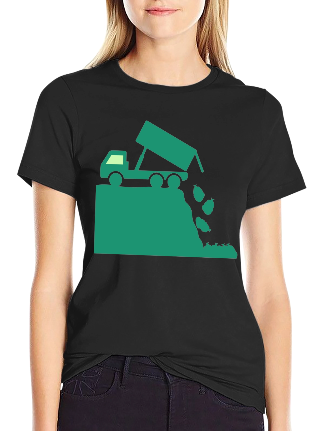 Dump Truck Graphic Tee - Black Short Sleeve