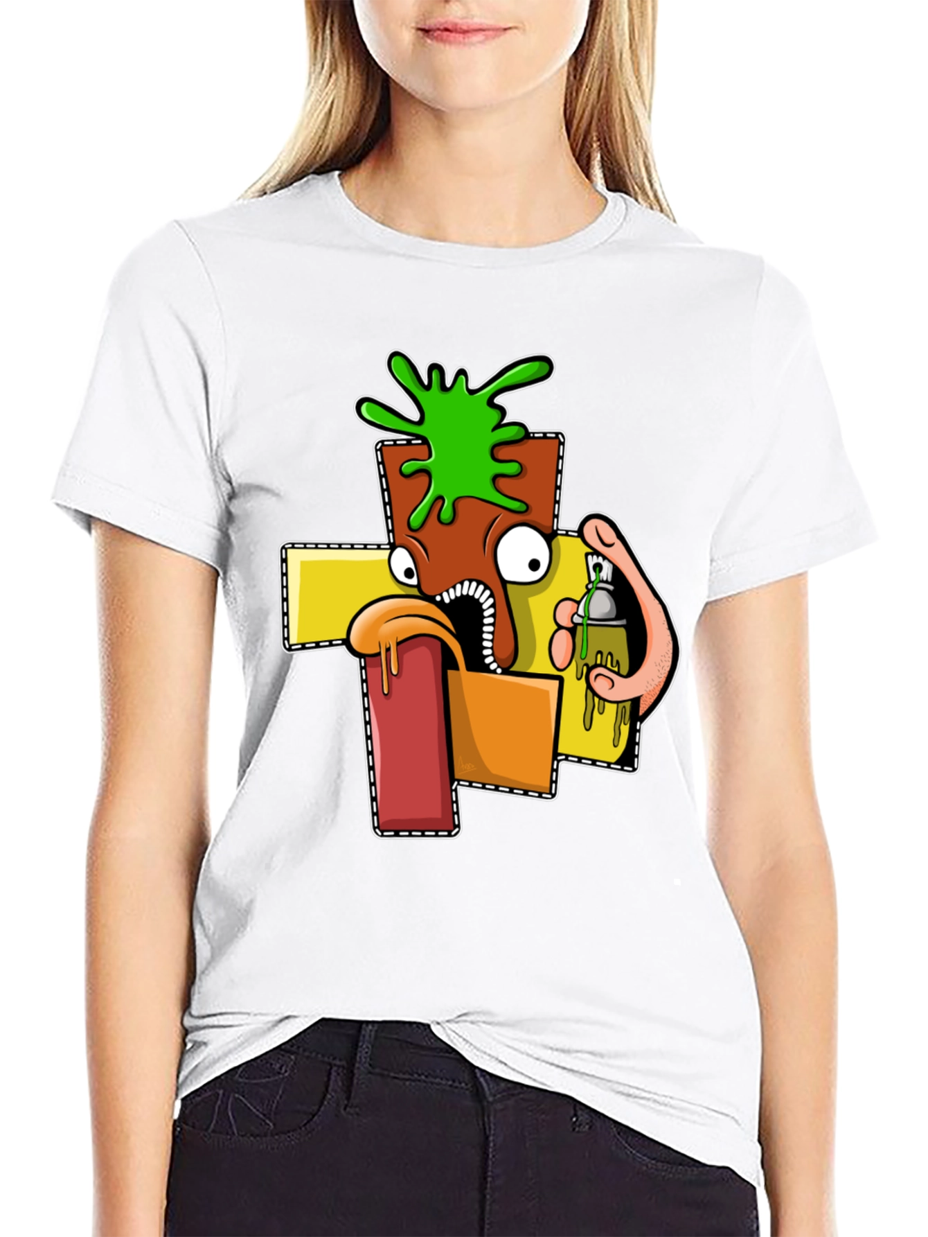 Cartoon Graphic T-Shirt - Unique Streetwear