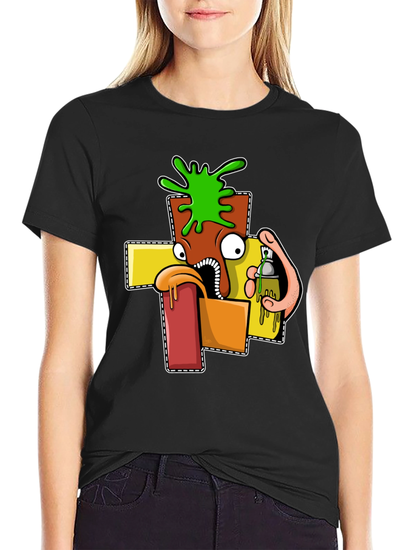 Cartoon Graphic T-Shirt - Unique Streetwear