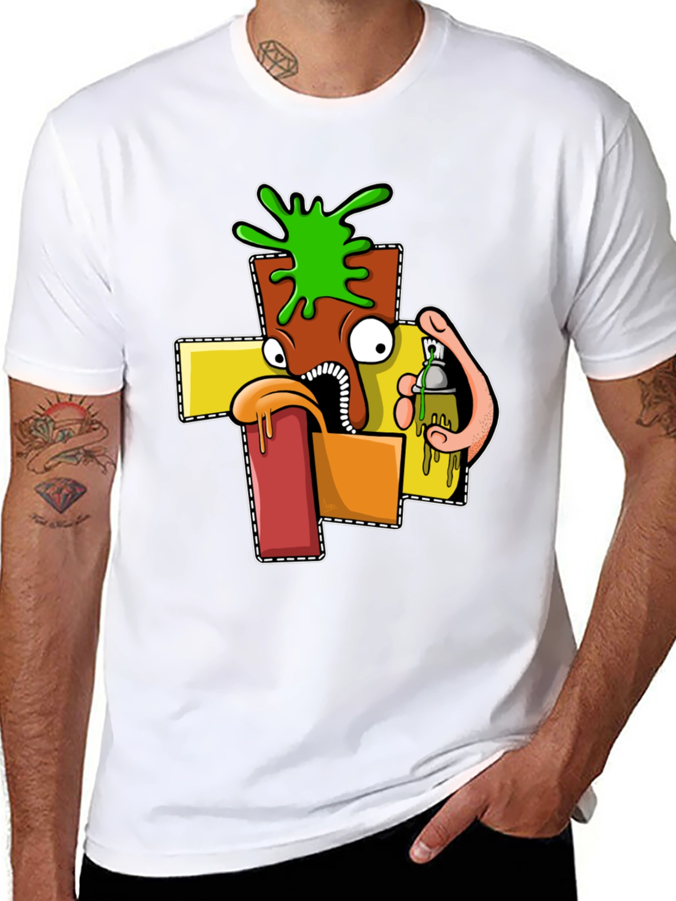 Cartoon Graphic T-Shirt - Unique Streetwear