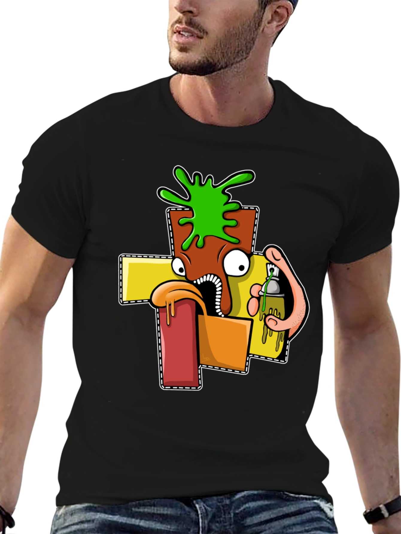 Cartoon Graphic T-Shirt - Unique Streetwear