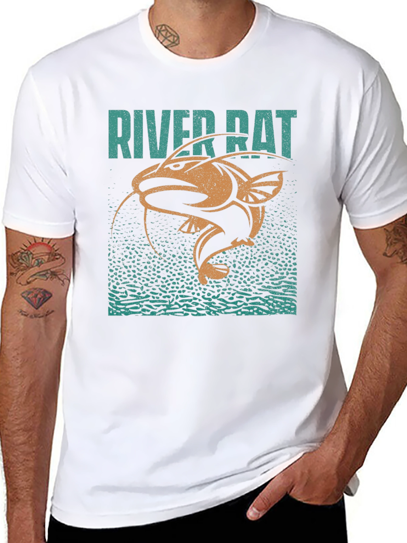 River Rat Graphic Tee - Angler Design