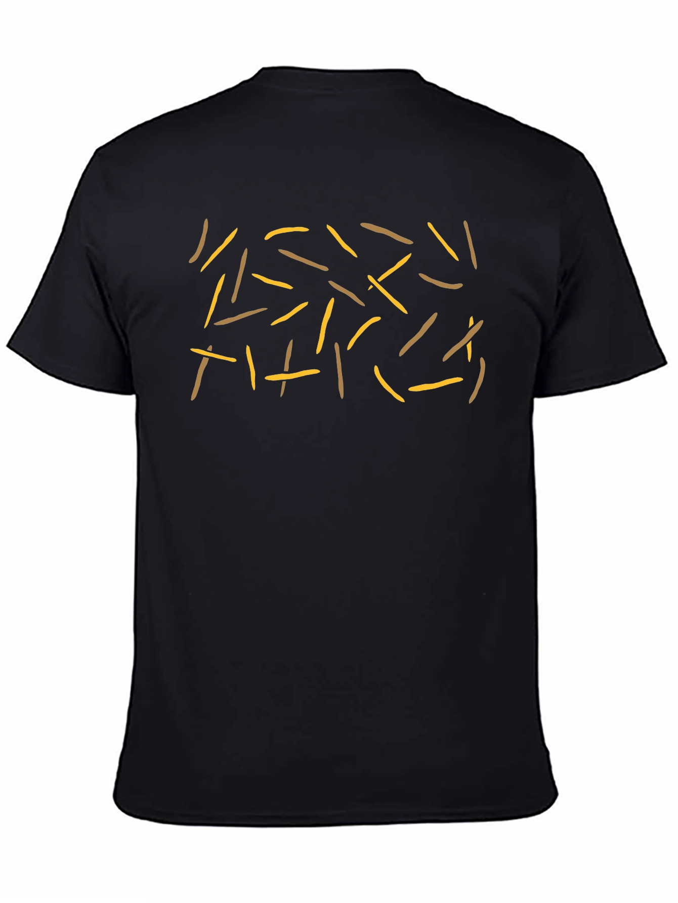 French Fry Print Tee - Unisex Black T-Shirt