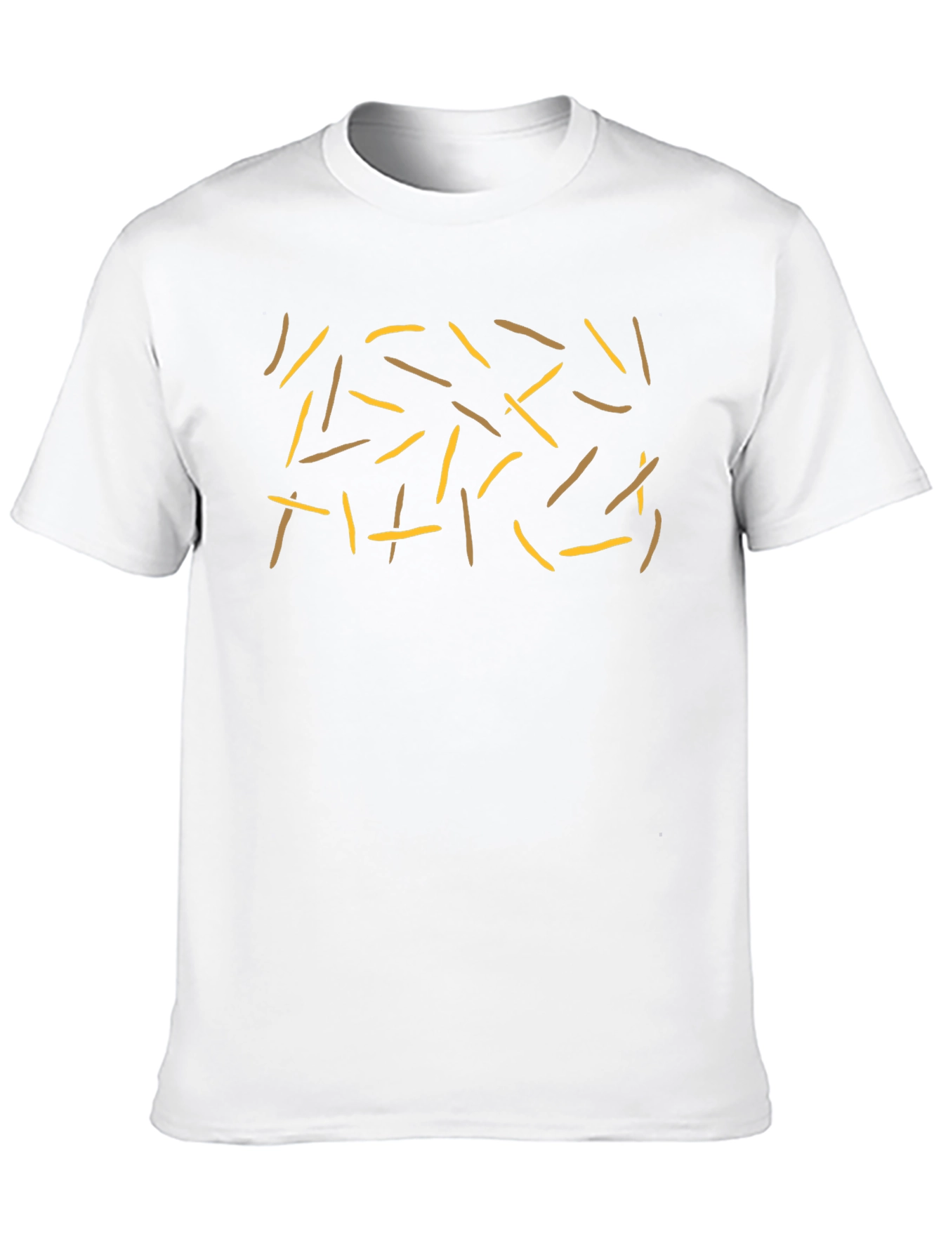 French Fry Print Tee - Unisex Black T-Shirt