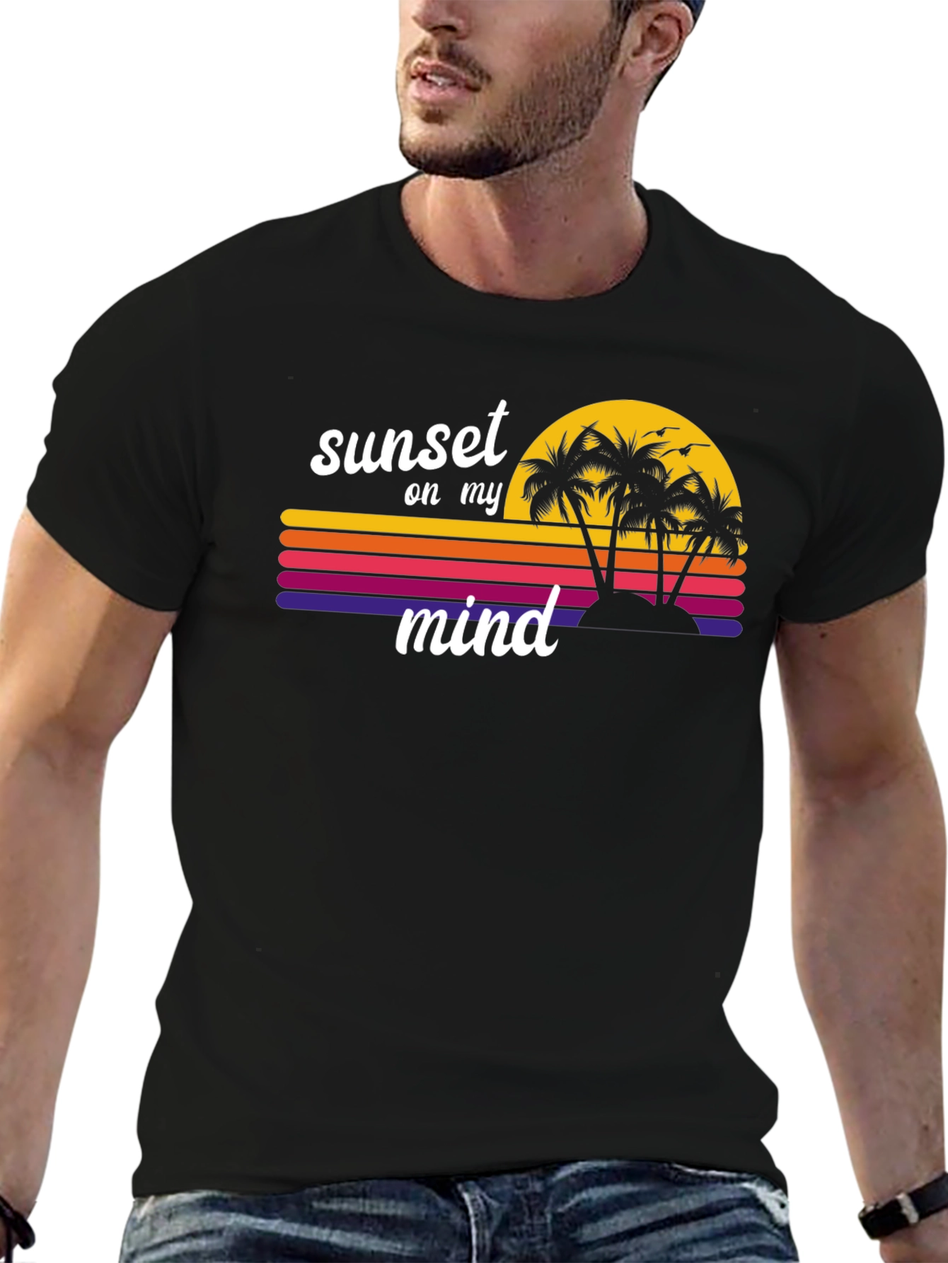 Sunset on My Mind Tee - Retro Beach Vibes