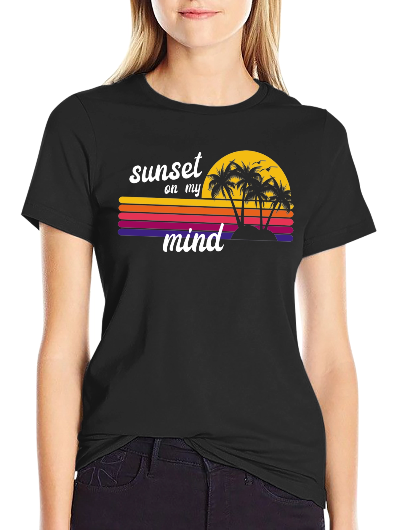 Sunset on My Mind Tee - Retro Beach Vibes
